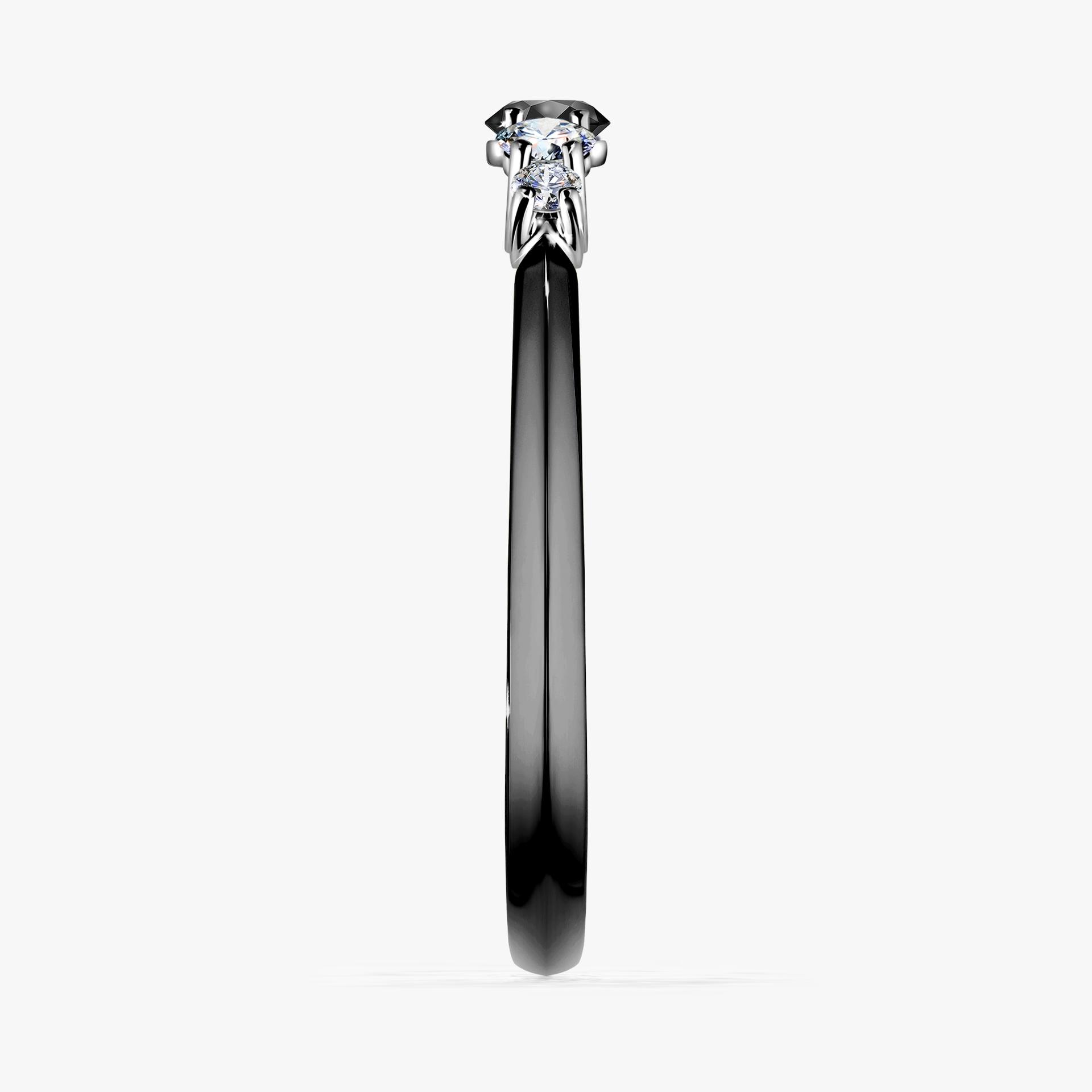 Pierscionek zareczynowy z diamentem czarnym 022 CT z czarnego zlota my darling 03