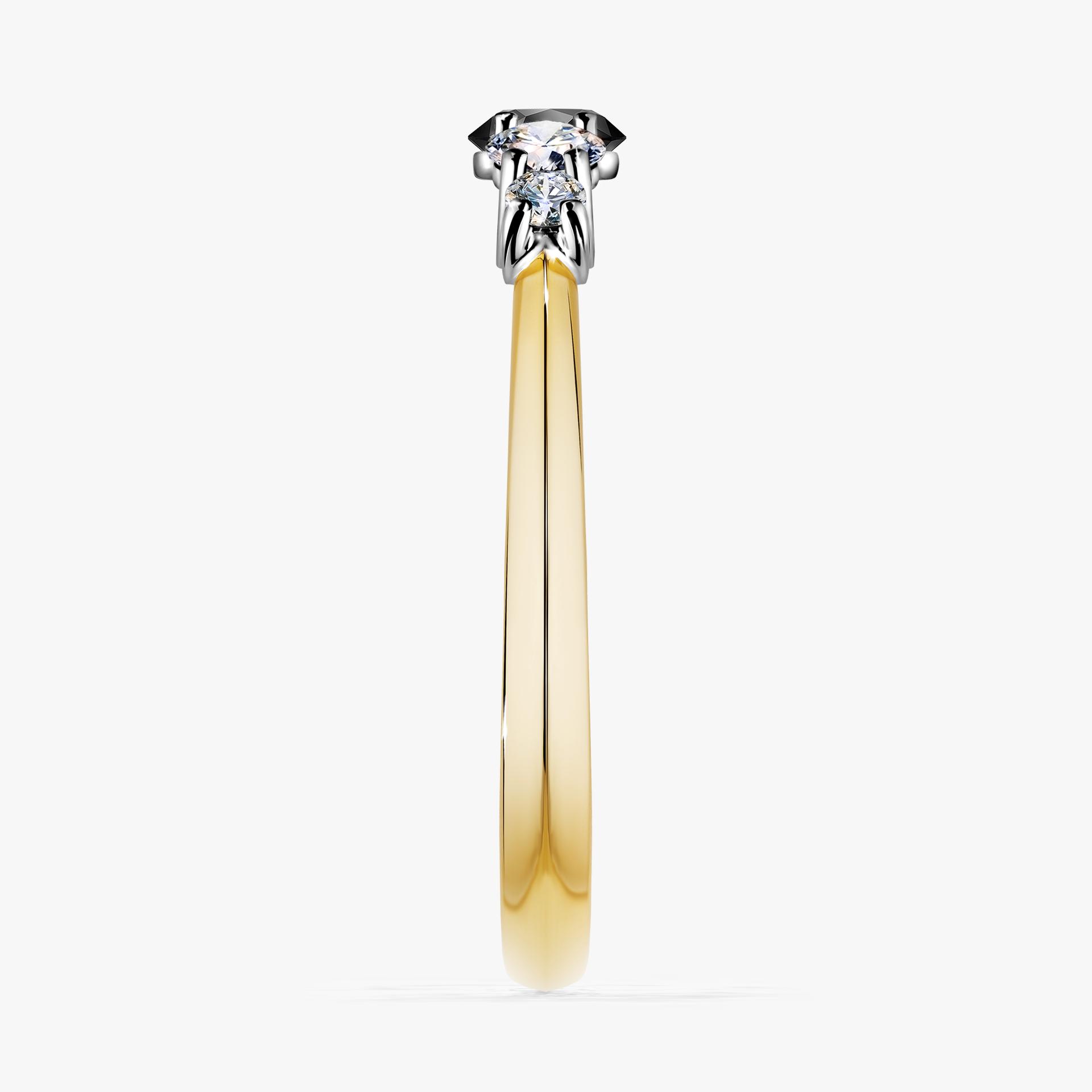 Pierscionek zareczynowy z diamentem czarnym 053 CT z zoltego zlota my darling 03