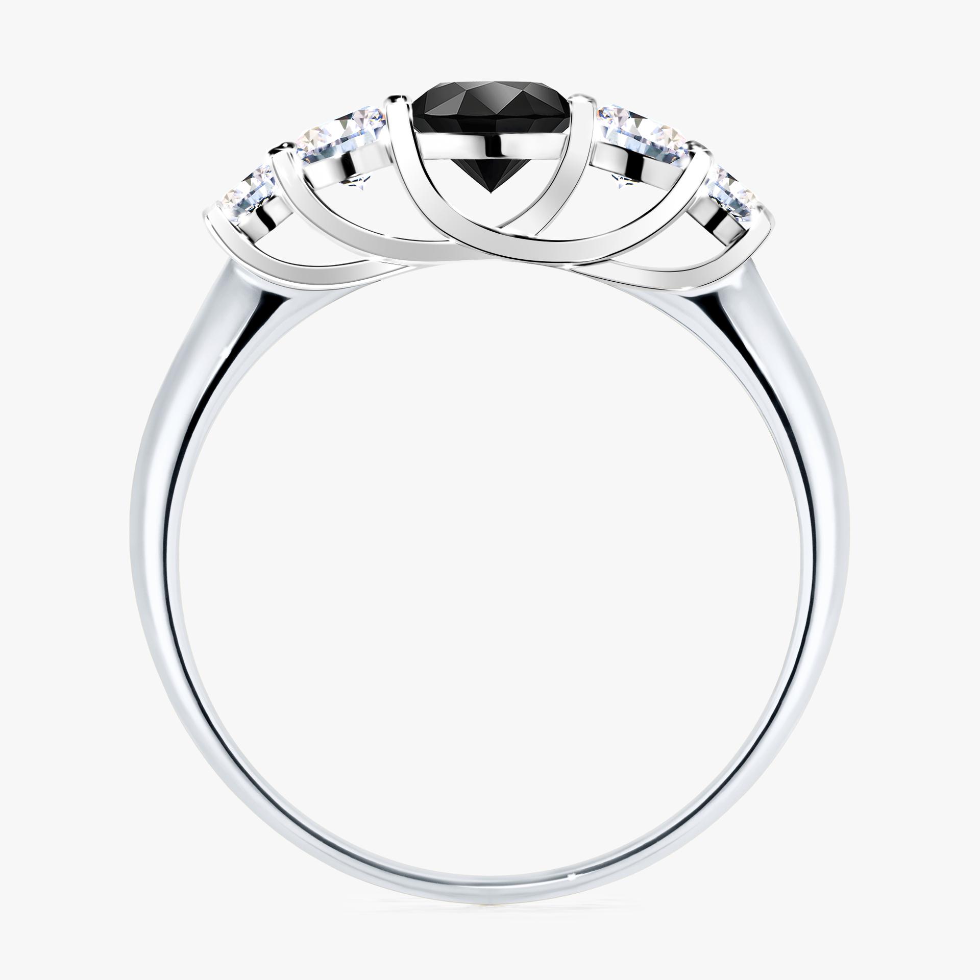 Pierscionek zareczynowy z diamentem czarnym 096 CT z bialego zlota my darling 02