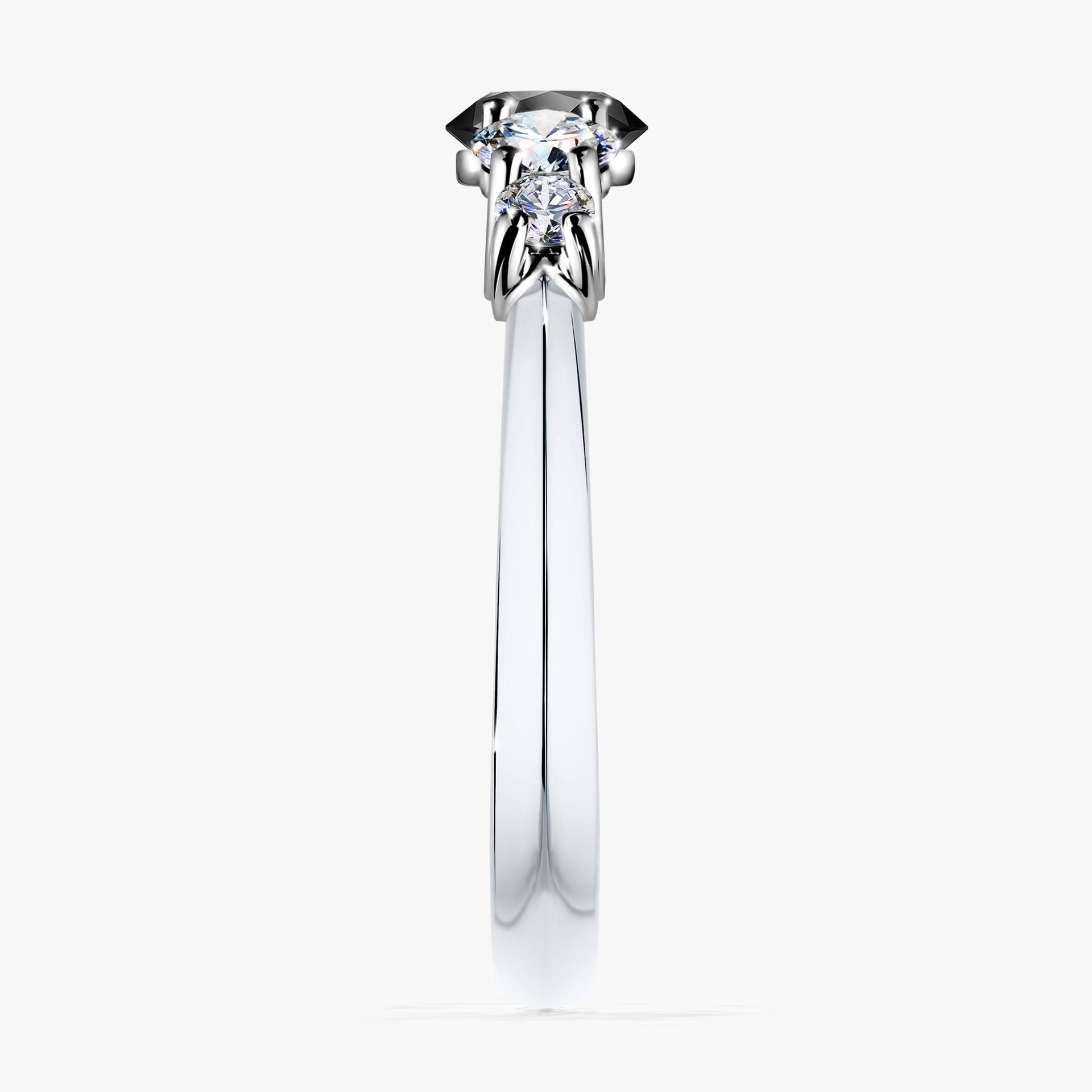 Pierscionek zareczynowy z diamentem czarnym 096 CT z bialego zlota my darling 03