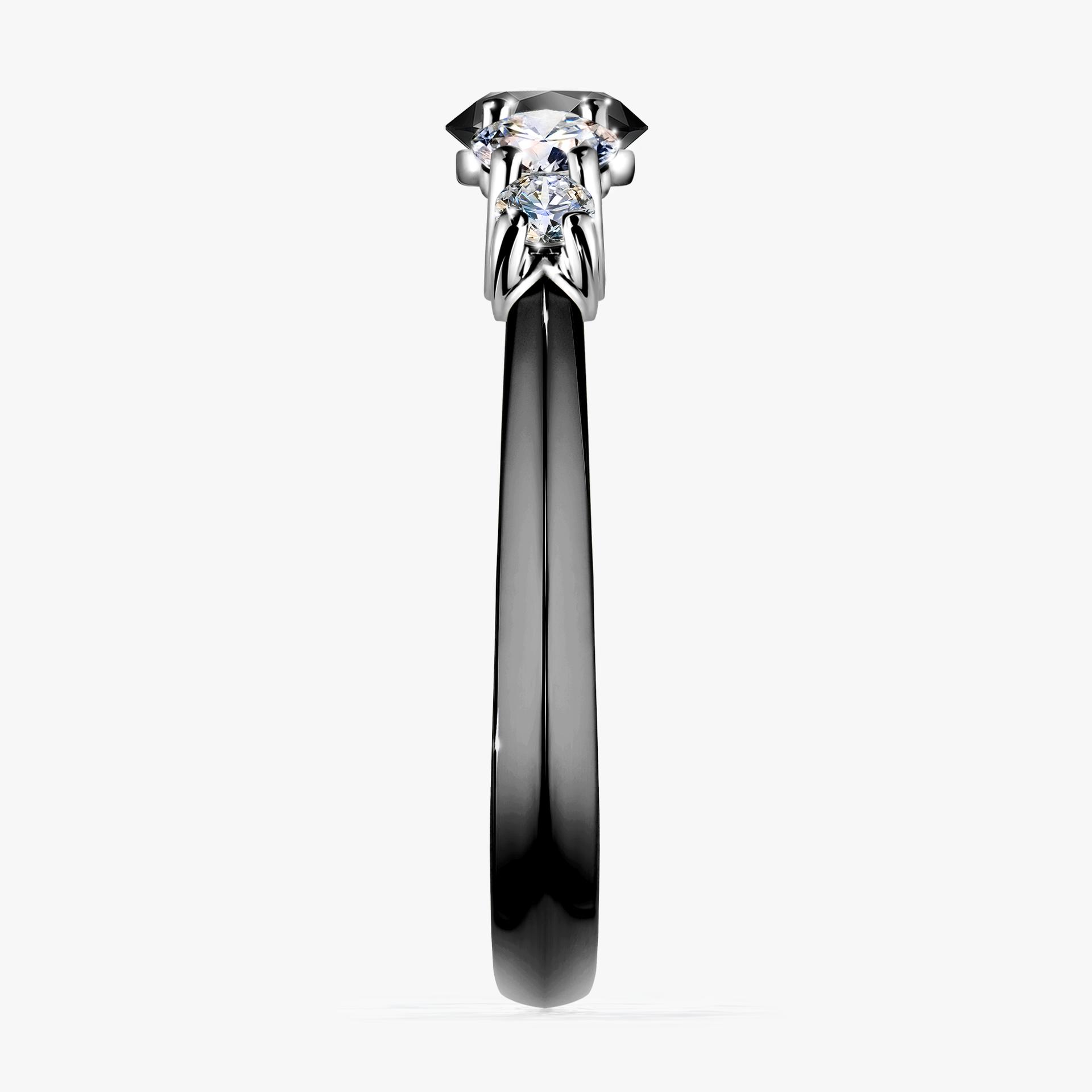 Pierscionek zareczynowy z diamentem czarnym 096 CT z czarnego zlota my darling 03