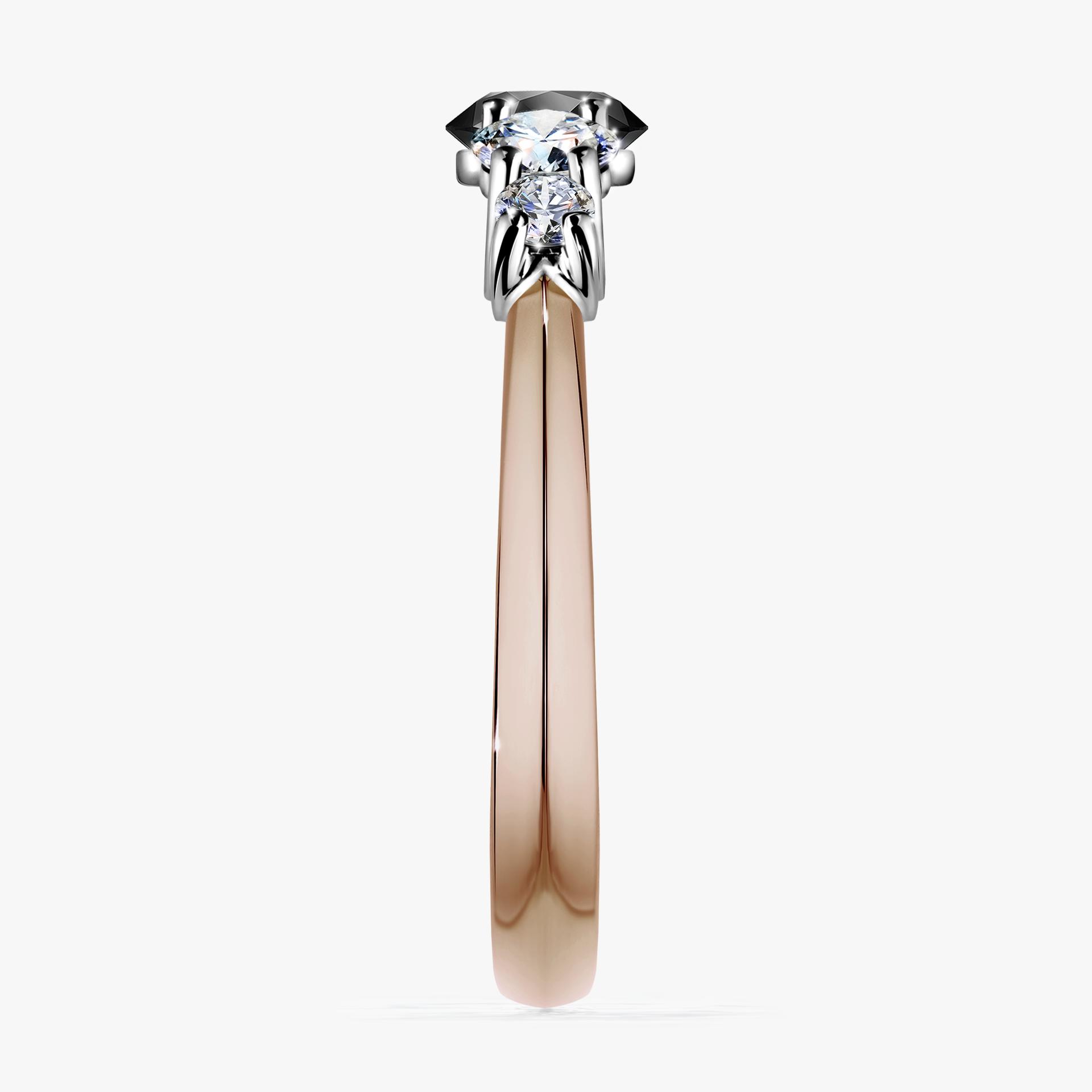 Pierscionek zareczynowy z diamentem czarnym 096 CT z rozowego zlota my darling 03