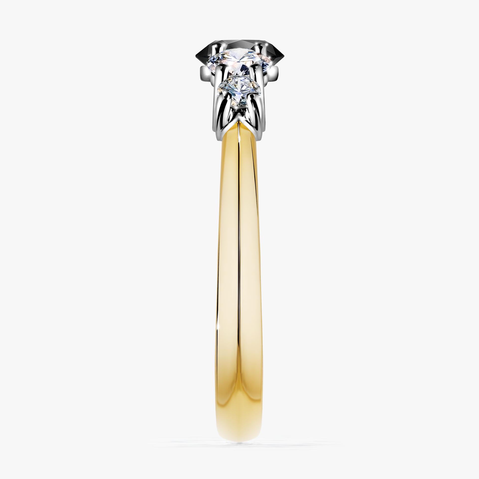Pierscionek zareczynowy z diamentem czarnym 096 CT z zoltego zlota my darling 03