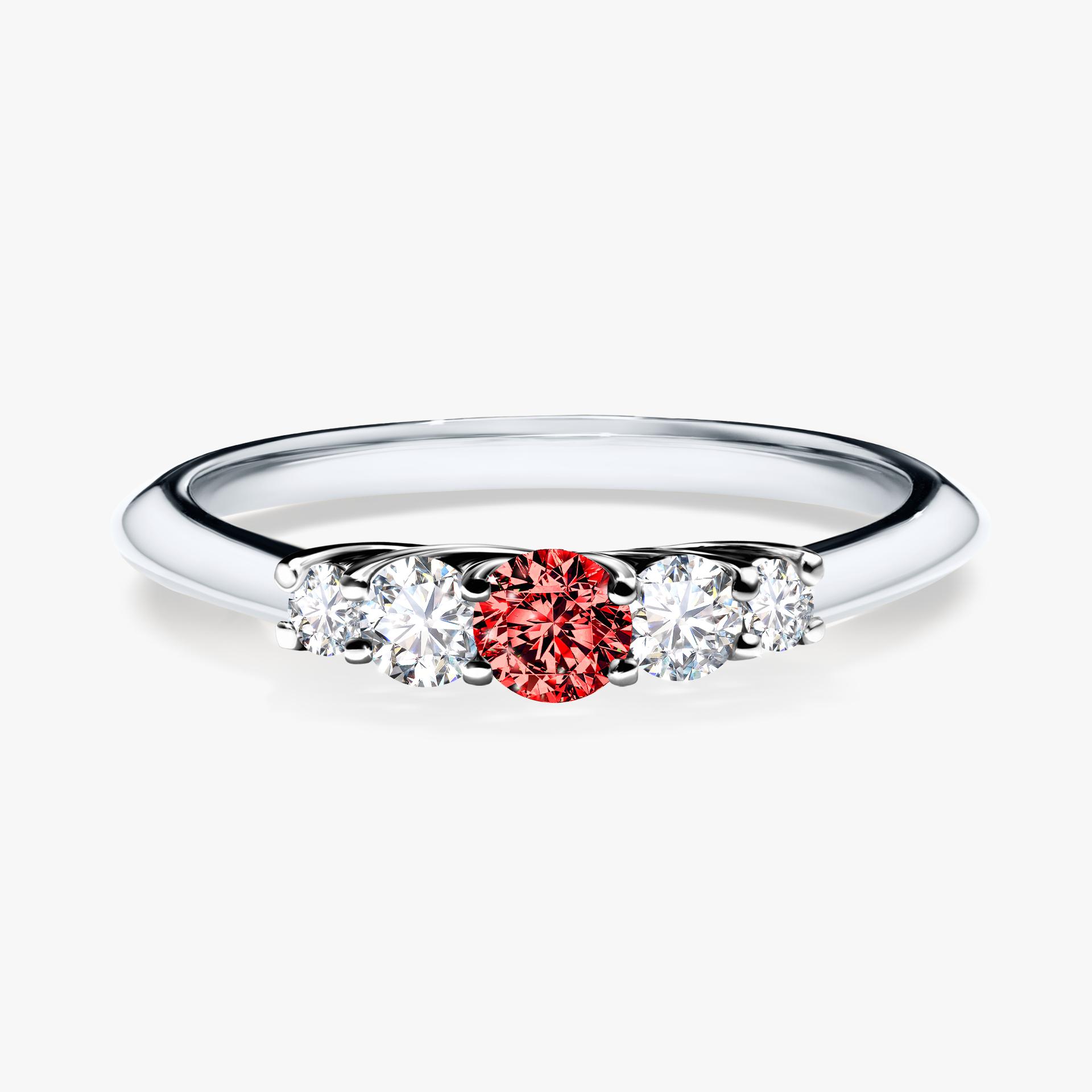 Pierscionek zareczynowy z diamentem czerwony 022 CT z bialego zlota my darling 01
