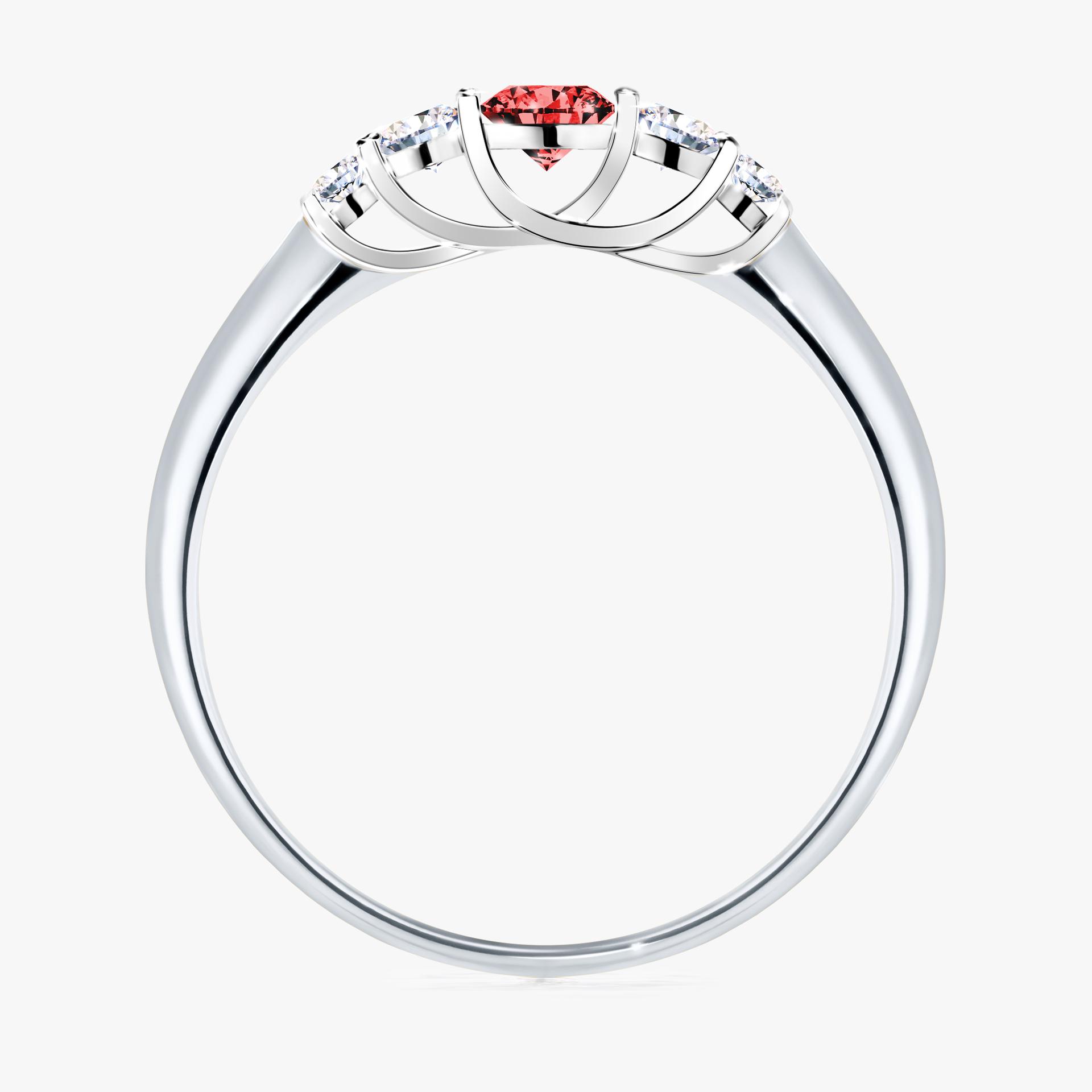 Pierscionek zareczynowy z diamentem czerwony 022 CT z bialego zlota my darling 02