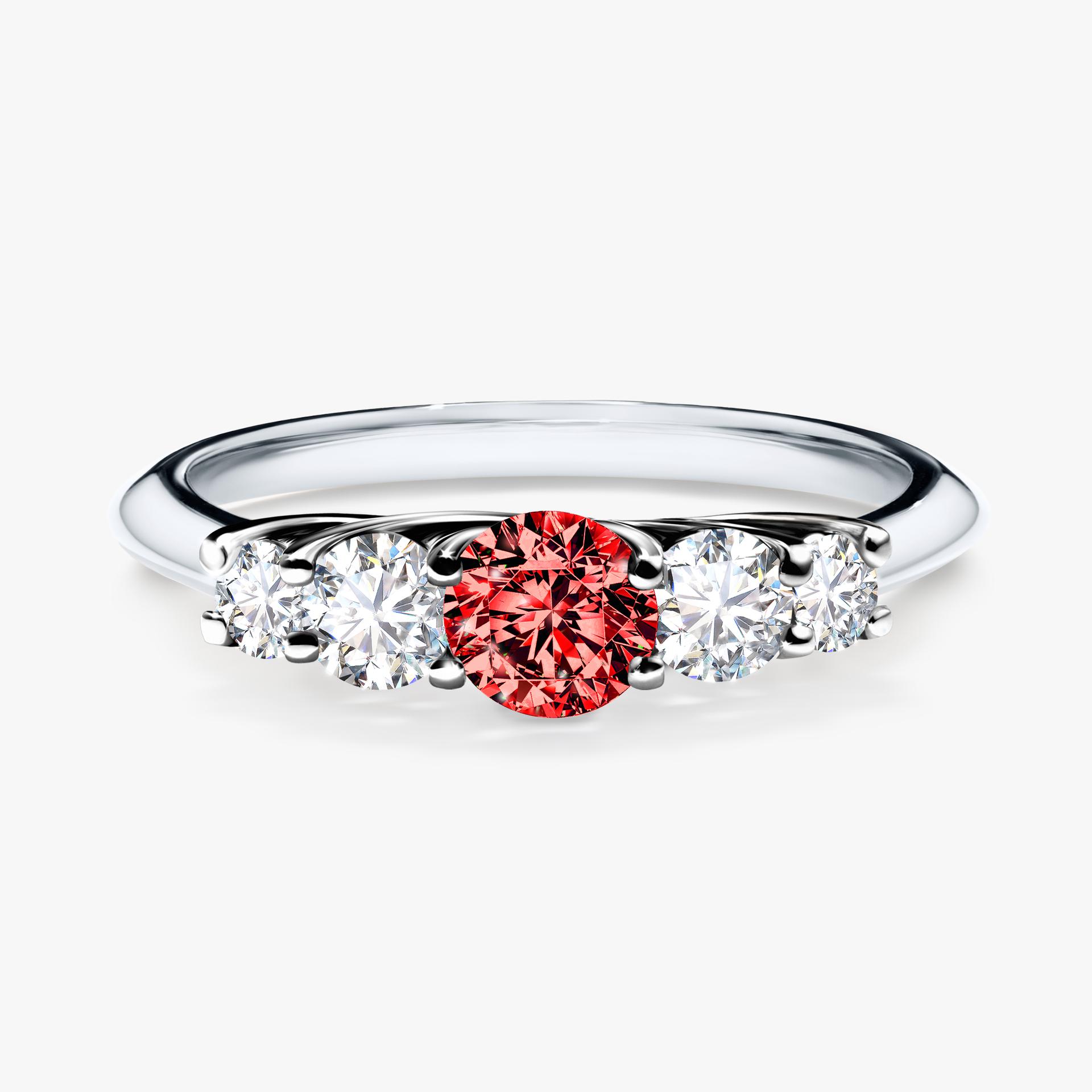 Pierscionek zareczynowy z diamentem czerwony 053 CT z bialego zlota my darling 01