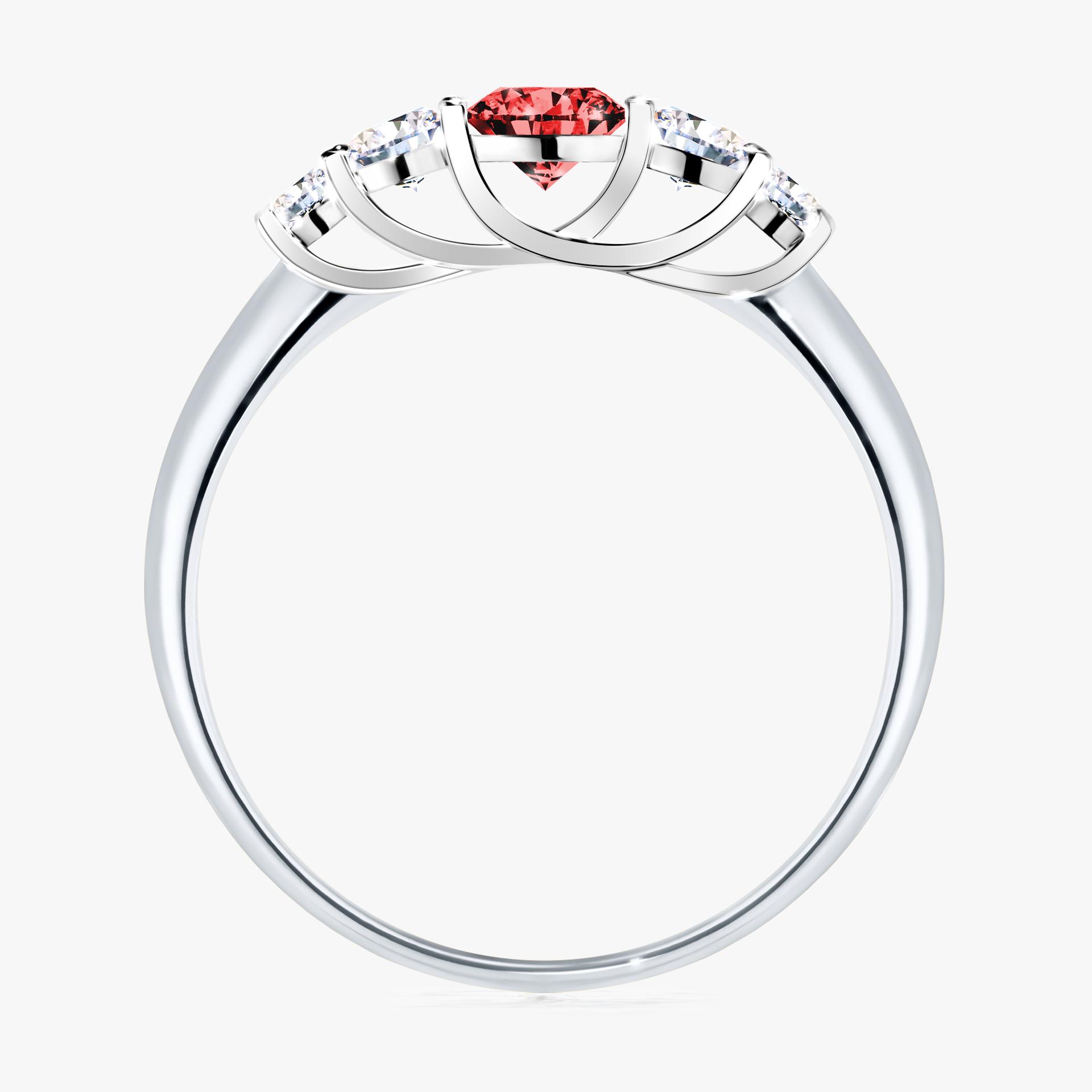 Pierscionek zareczynowy z diamentem czerwony 053 CT z bialego zlota my darling 02
