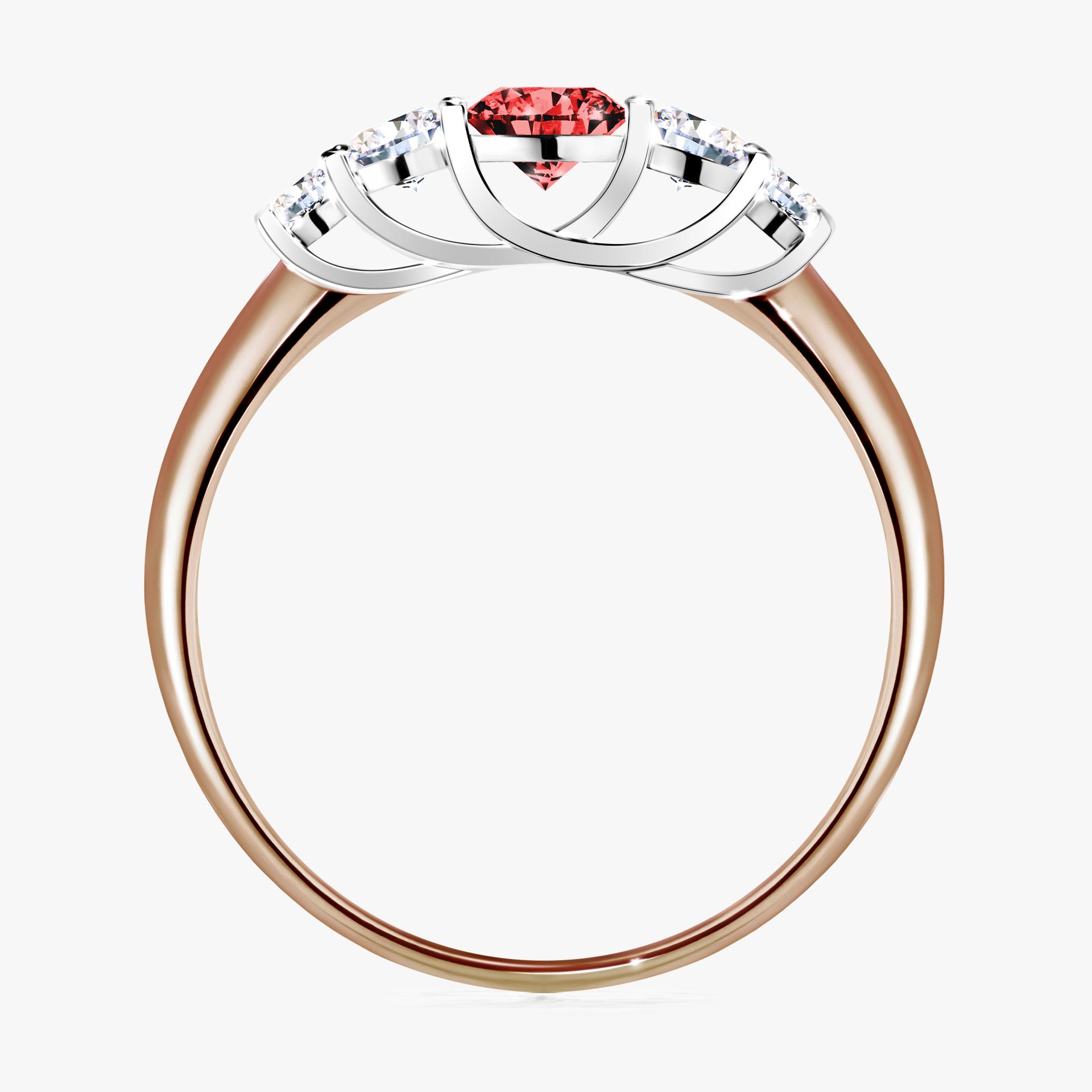 Pierscionek zareczynowy z diamentem czerwony 053 CT z rozowego zlota my darling 02