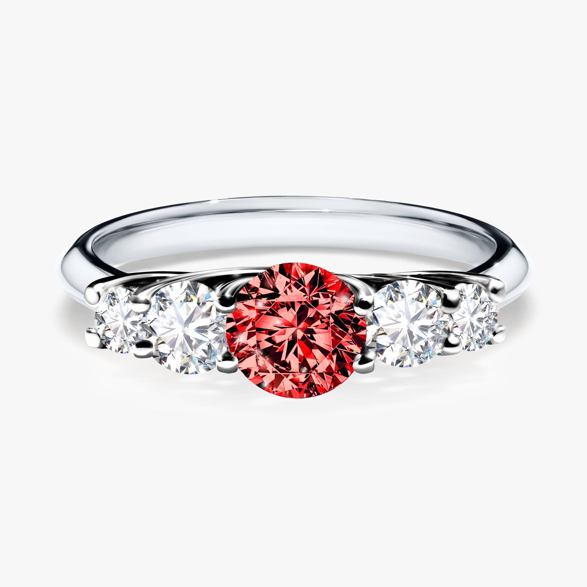 Pierscionek zareczynowy z diamentem czerwony 096 CT z bialego zlota my darling 01