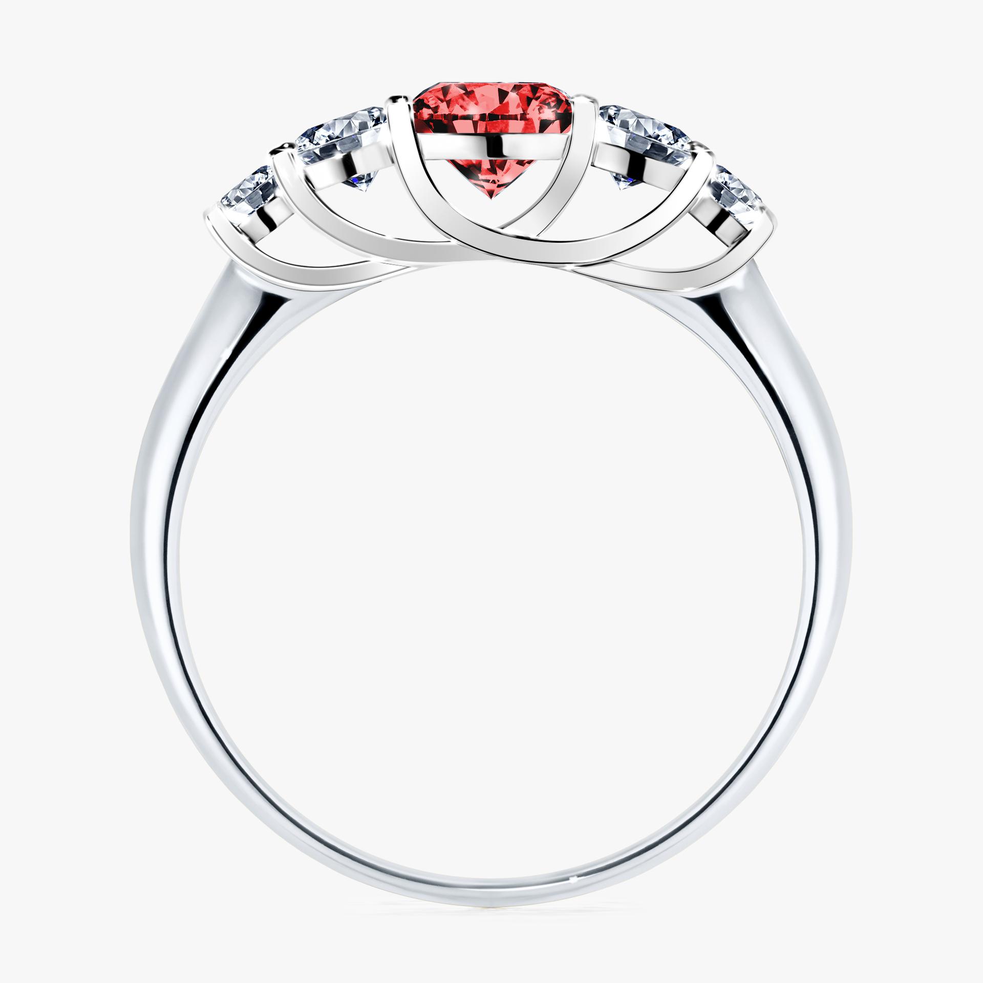 Pierscionek zareczynowy z diamentem czerwony 096 CT z bialego zlota my darling 02