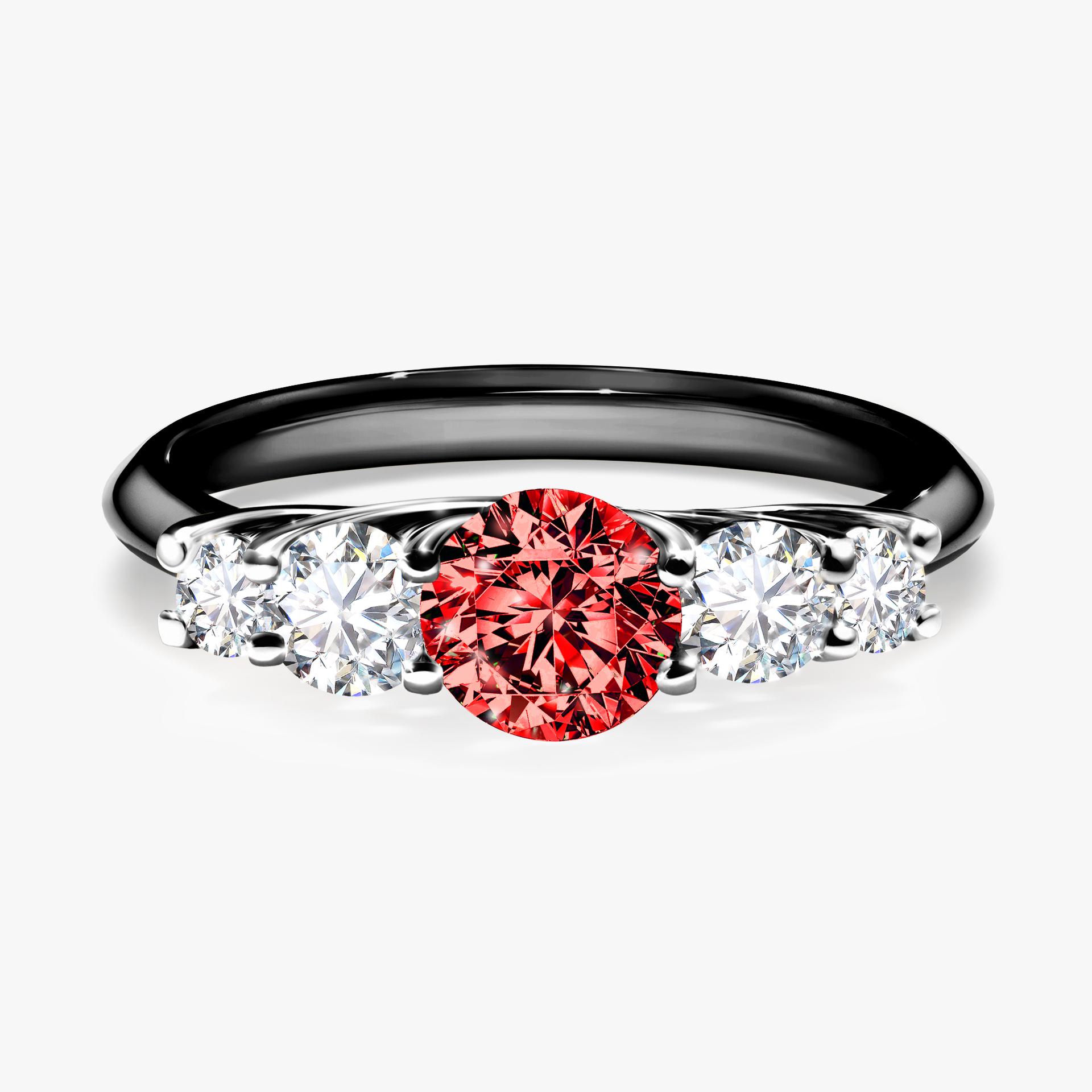 Pierścionek zaręczynowy My Darling z czarnego złota z czerwonym diamentem 0,96ct