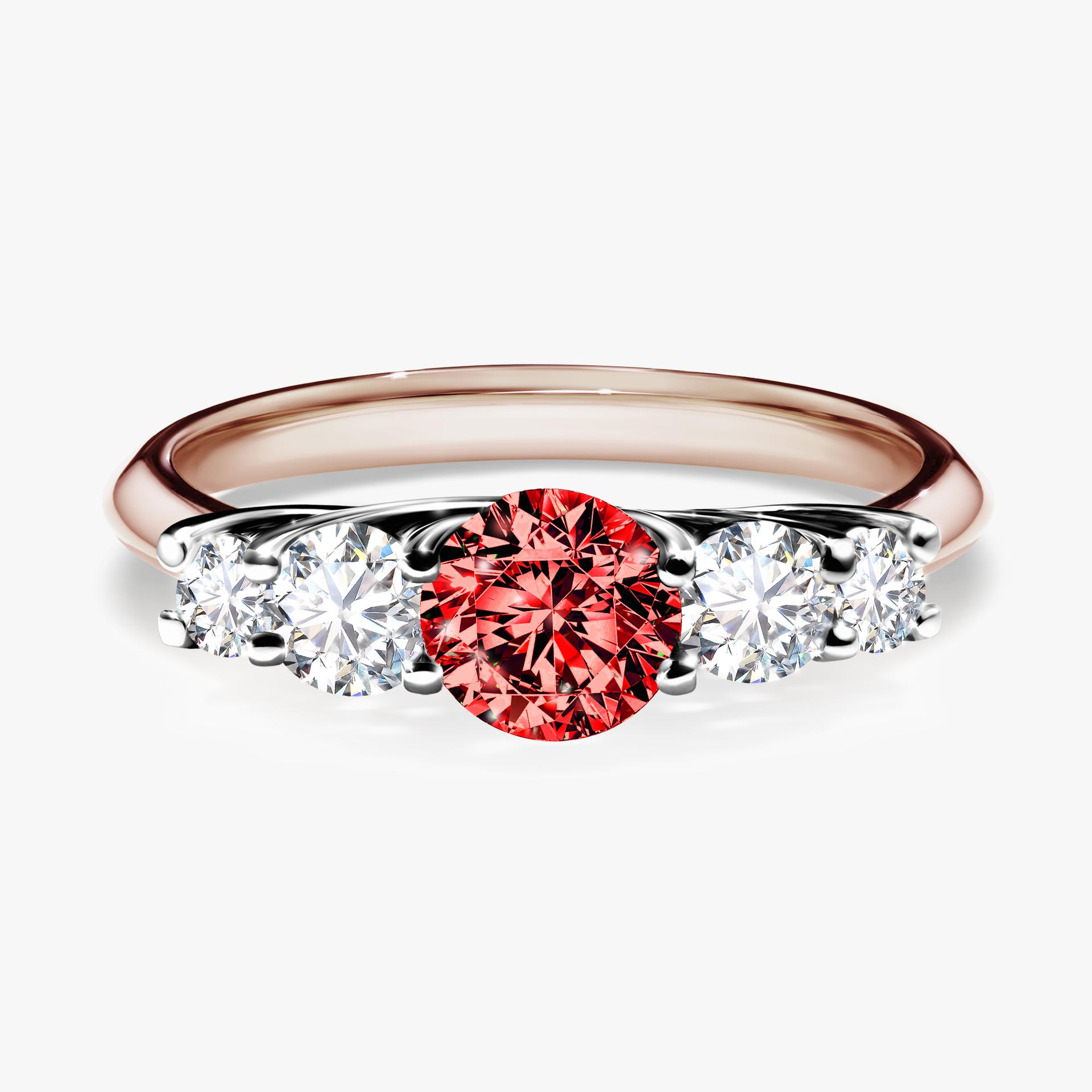 Pierścionek zaręczynowy My Darling z różowego złota z czerwonym diamentem 0,96ct