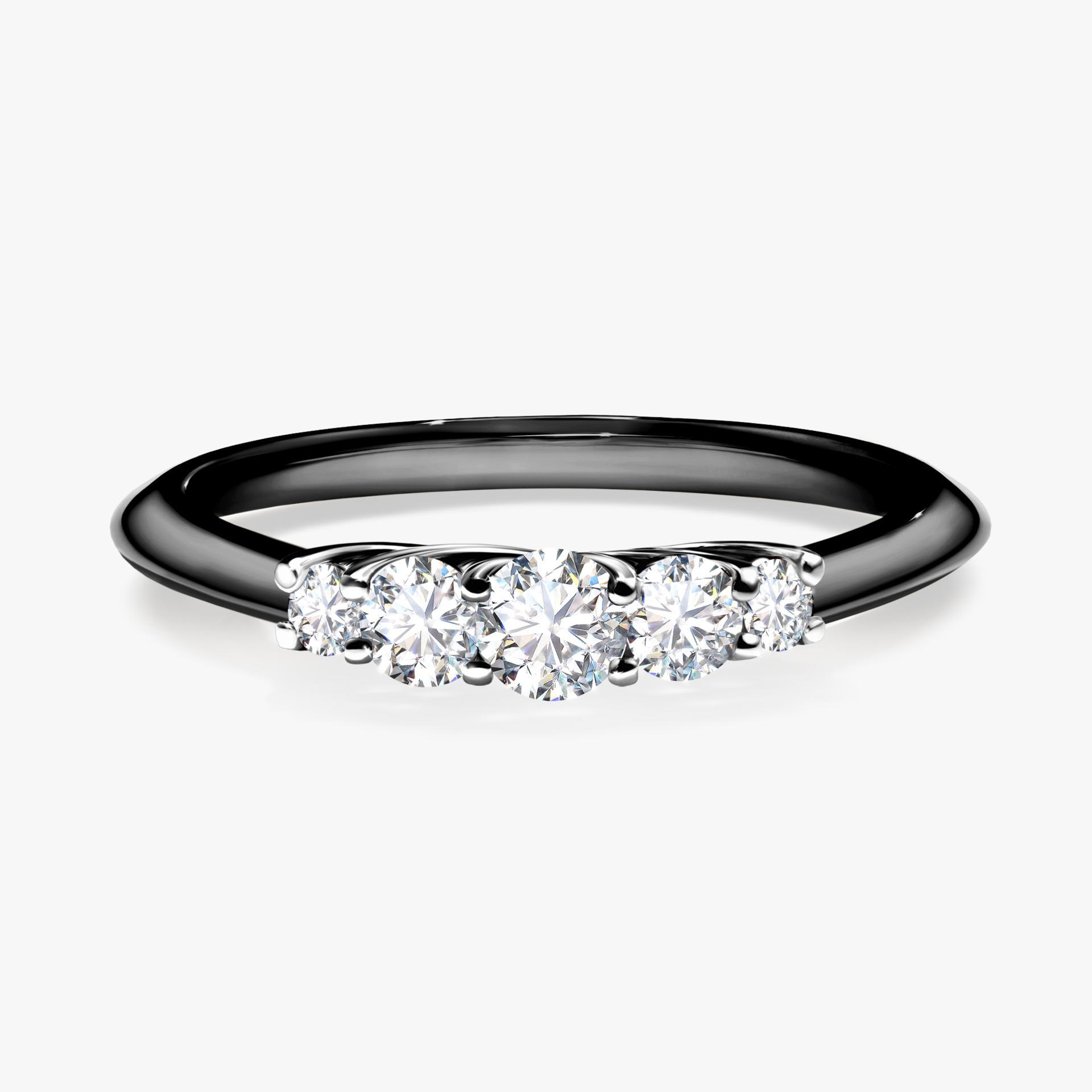 Pierscionek zareczynowy z diamentem laboratoryjnym 022 CT z czarneg zlota darling 1