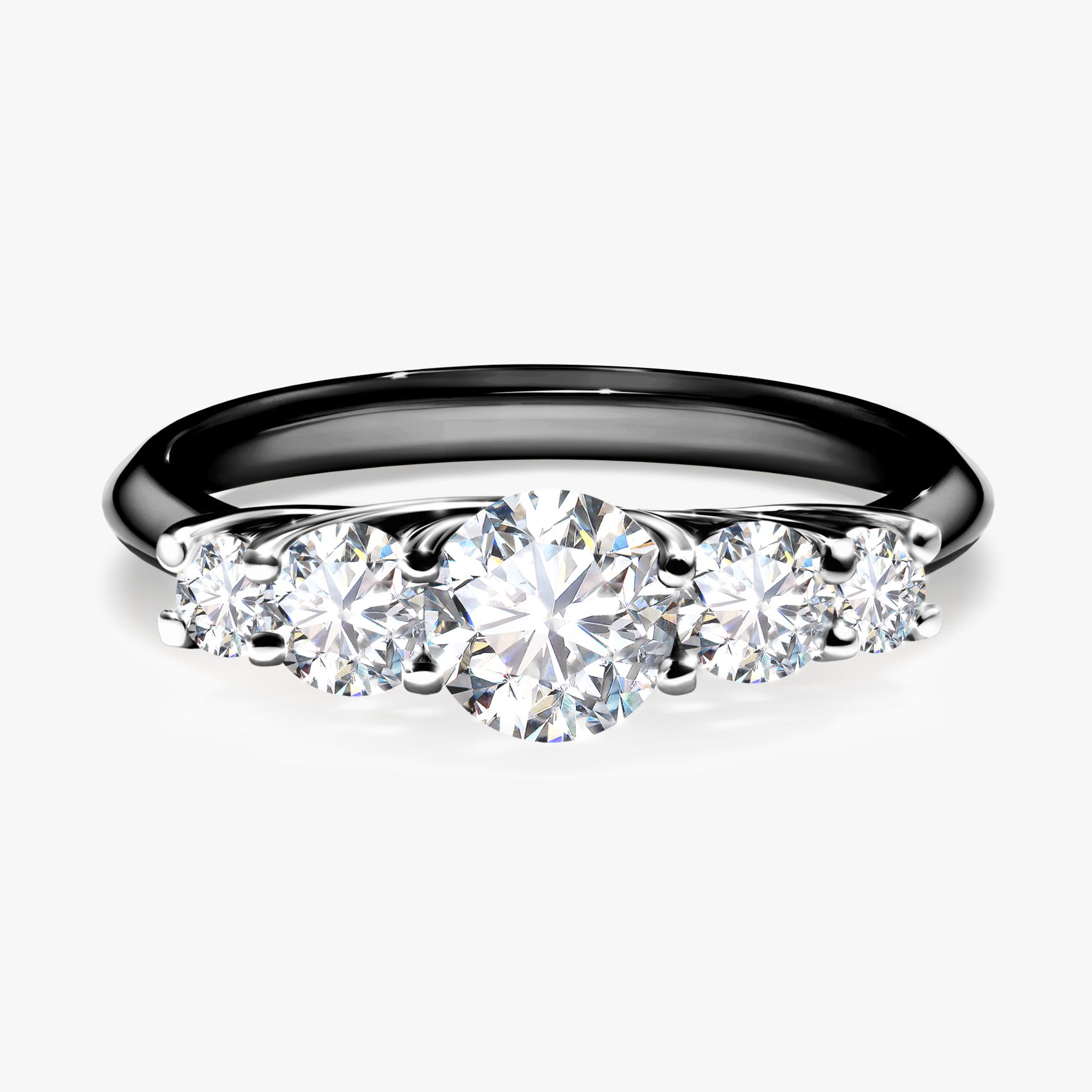 Pierscionek zareczynowy z diamentem laboratoryjnym 096 CT z czarneg zlota darling 1