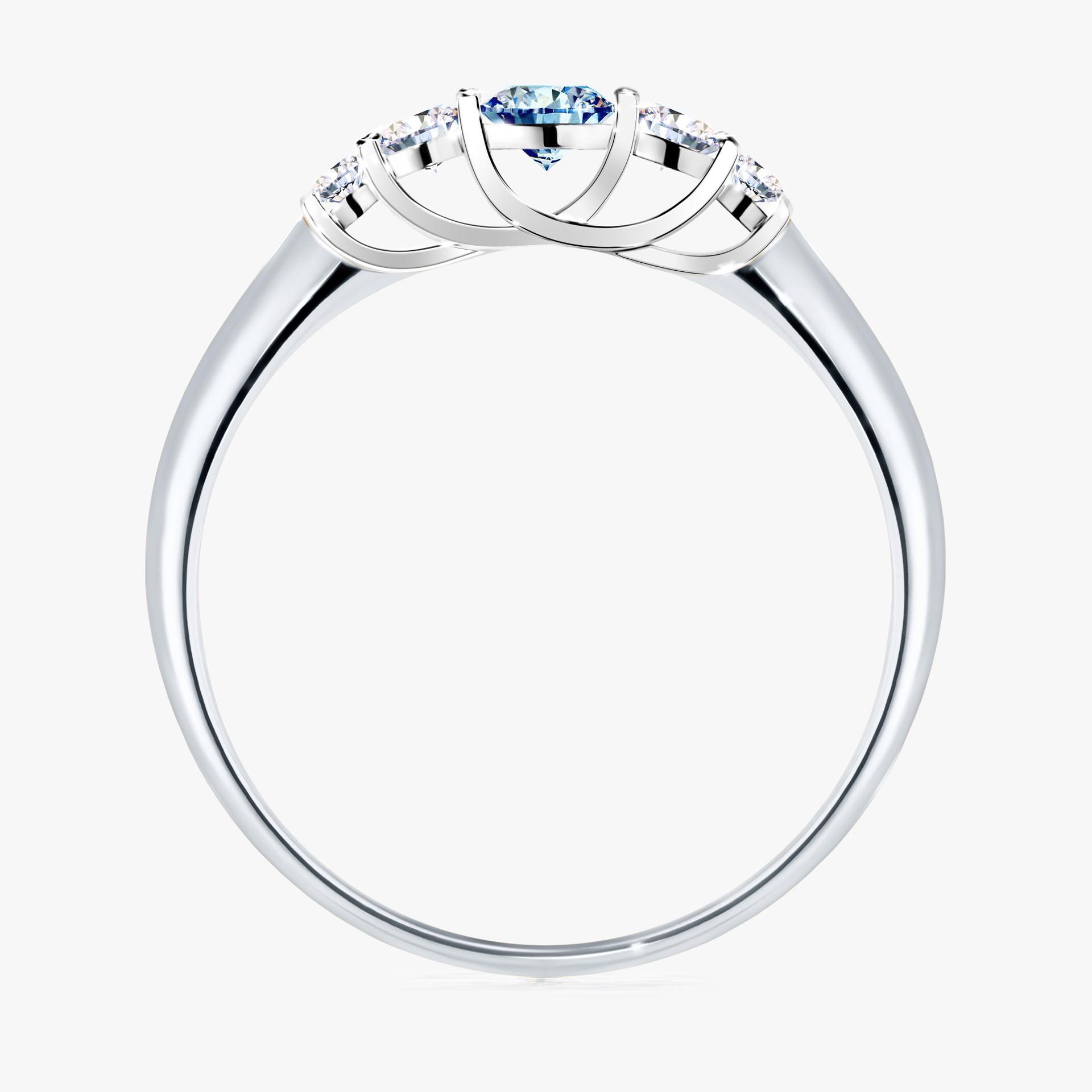 Pierscionek zareczynowy z diamentem niebieski 022 CT z bialego zlota my darling 02