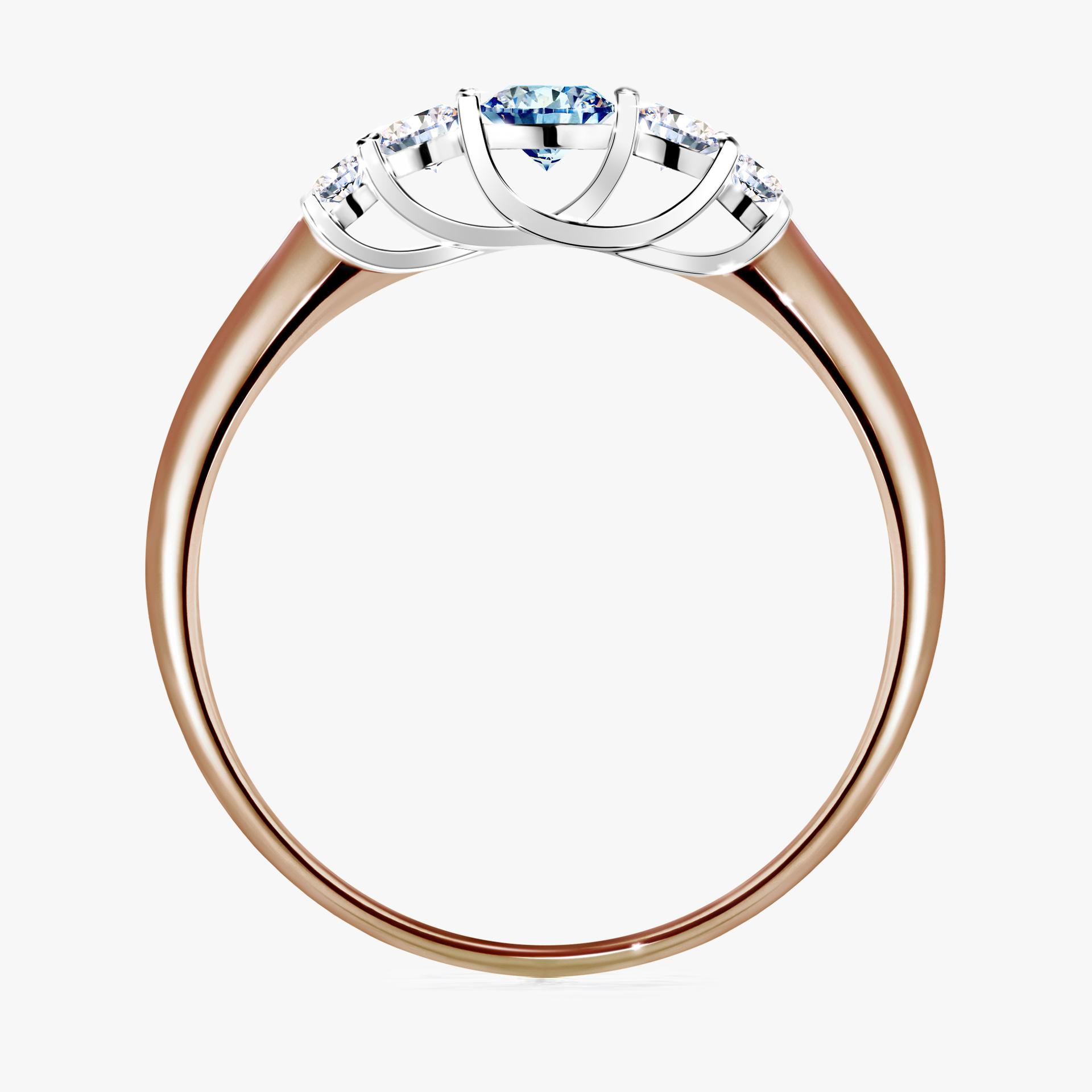 Pierscionek zareczynowy z diamentem niebieski 022 CT z rozowego zlota my darling 02