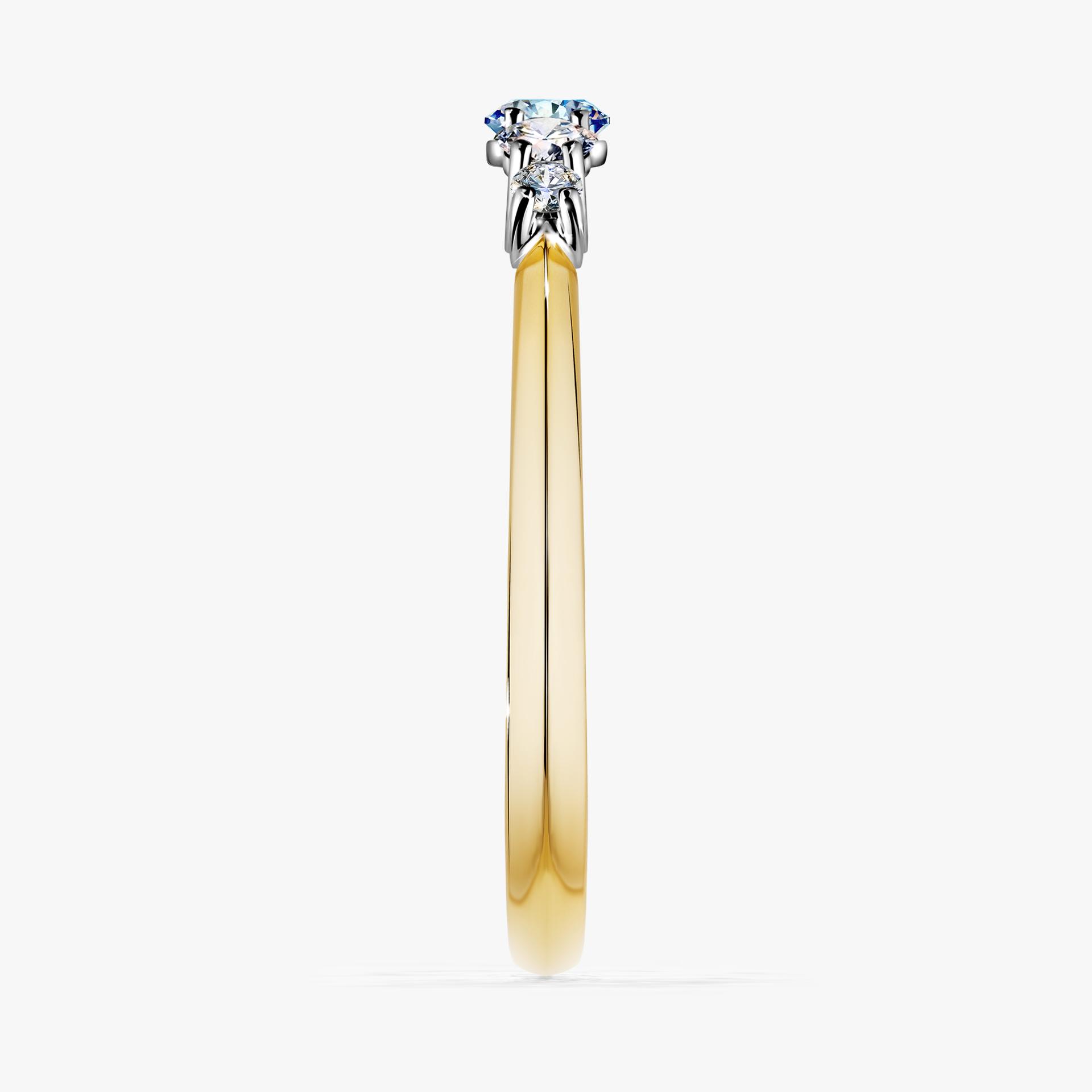 Pierscionek zareczynowy z diamentem niebieski 022 CT z zoltego zlota my darling 03