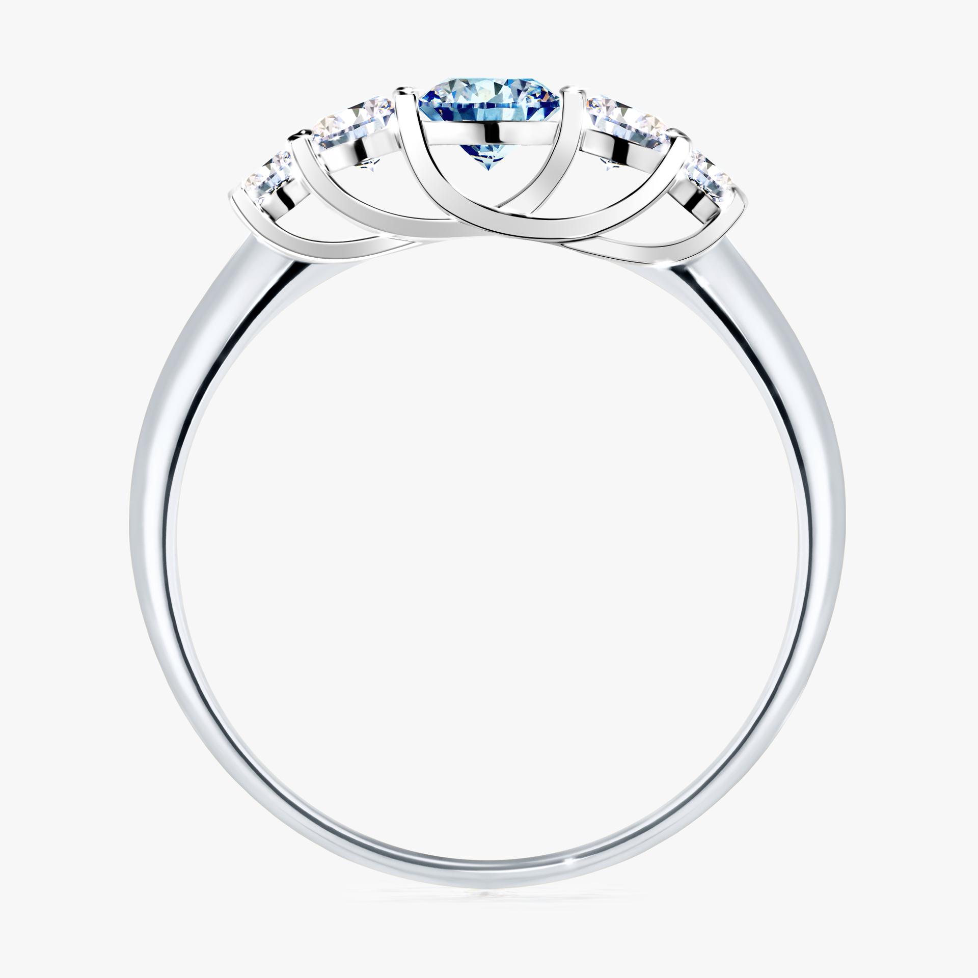 Pierscionek zareczynowy z diamentem niebieski 053 CT z bialego zlota my darling 02