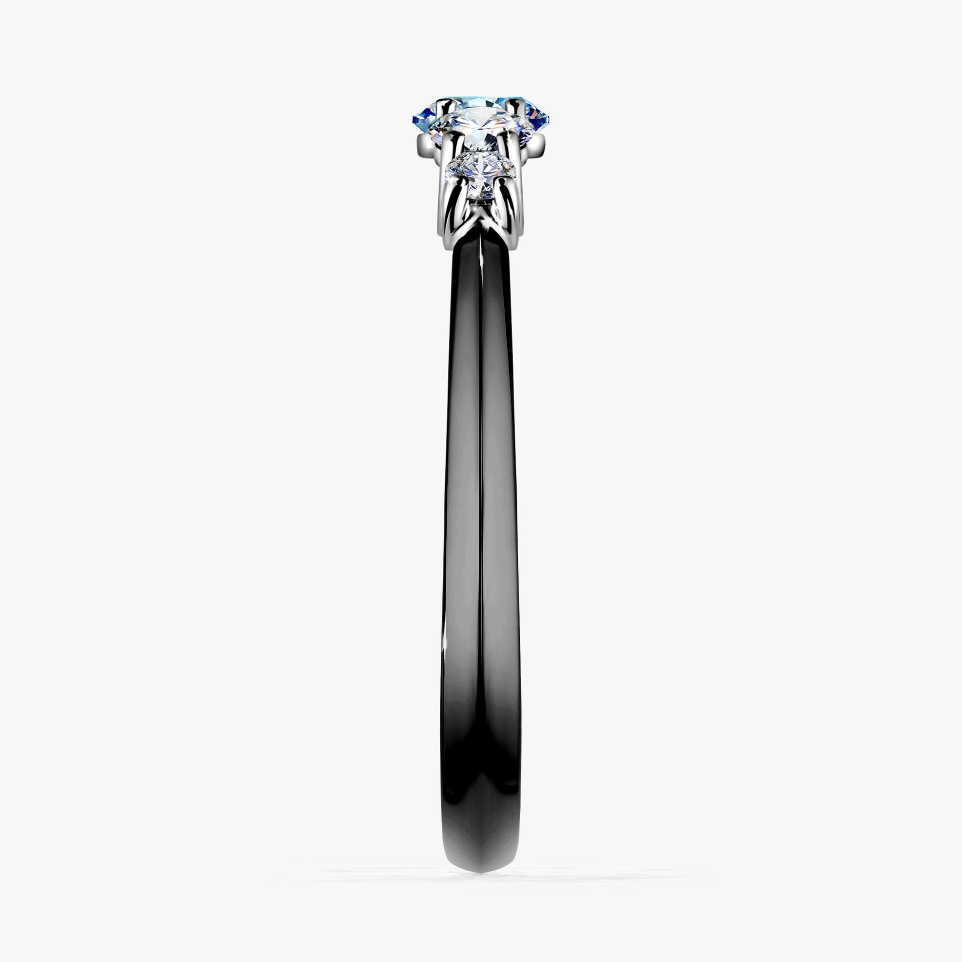 Pierscionek zareczynowy z diamentem niebieski 053 CT z czarnego zlota my darling 03
