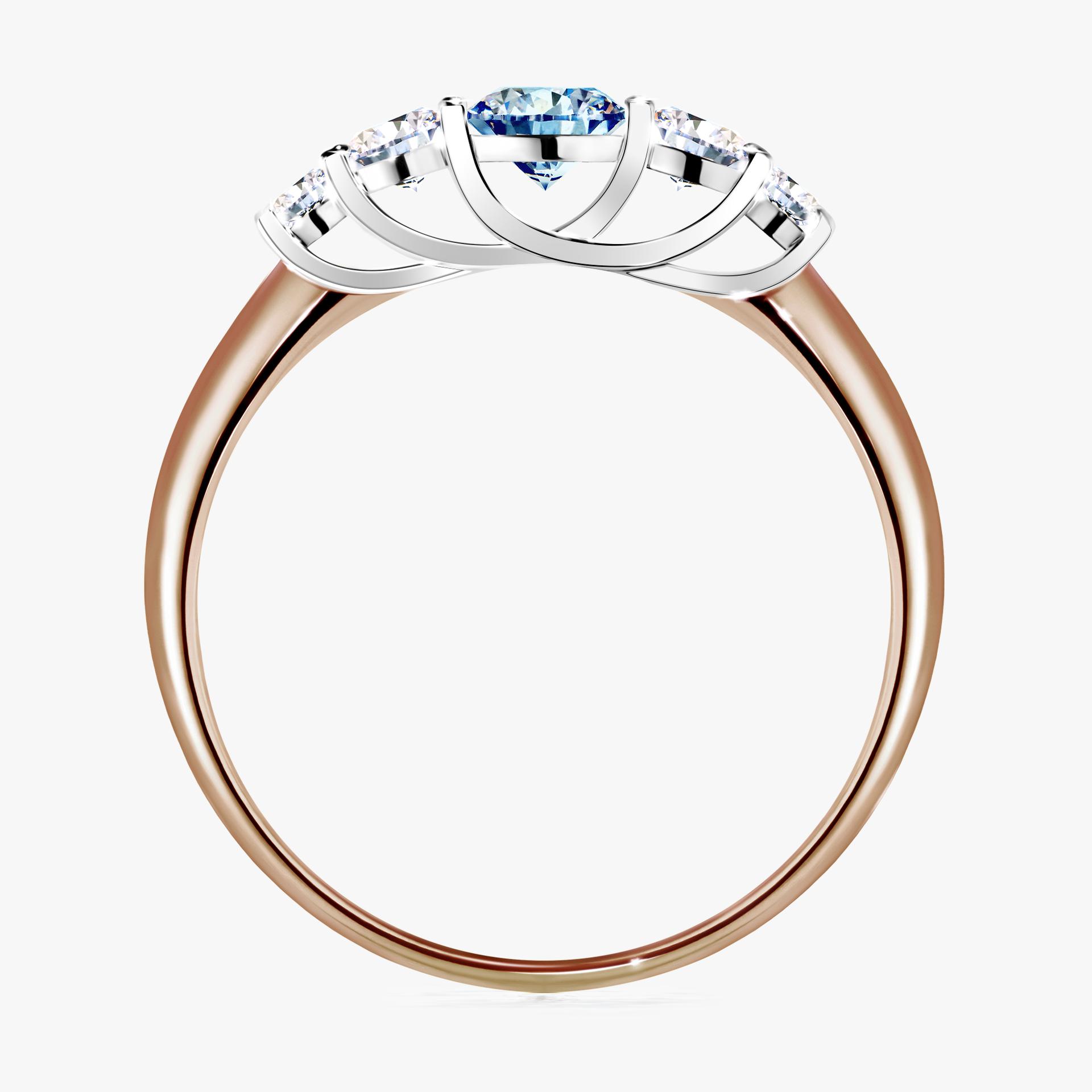 Pierscionek zareczynowy z diamentem niebieski 053 CT z rozowego zlota my darling 02