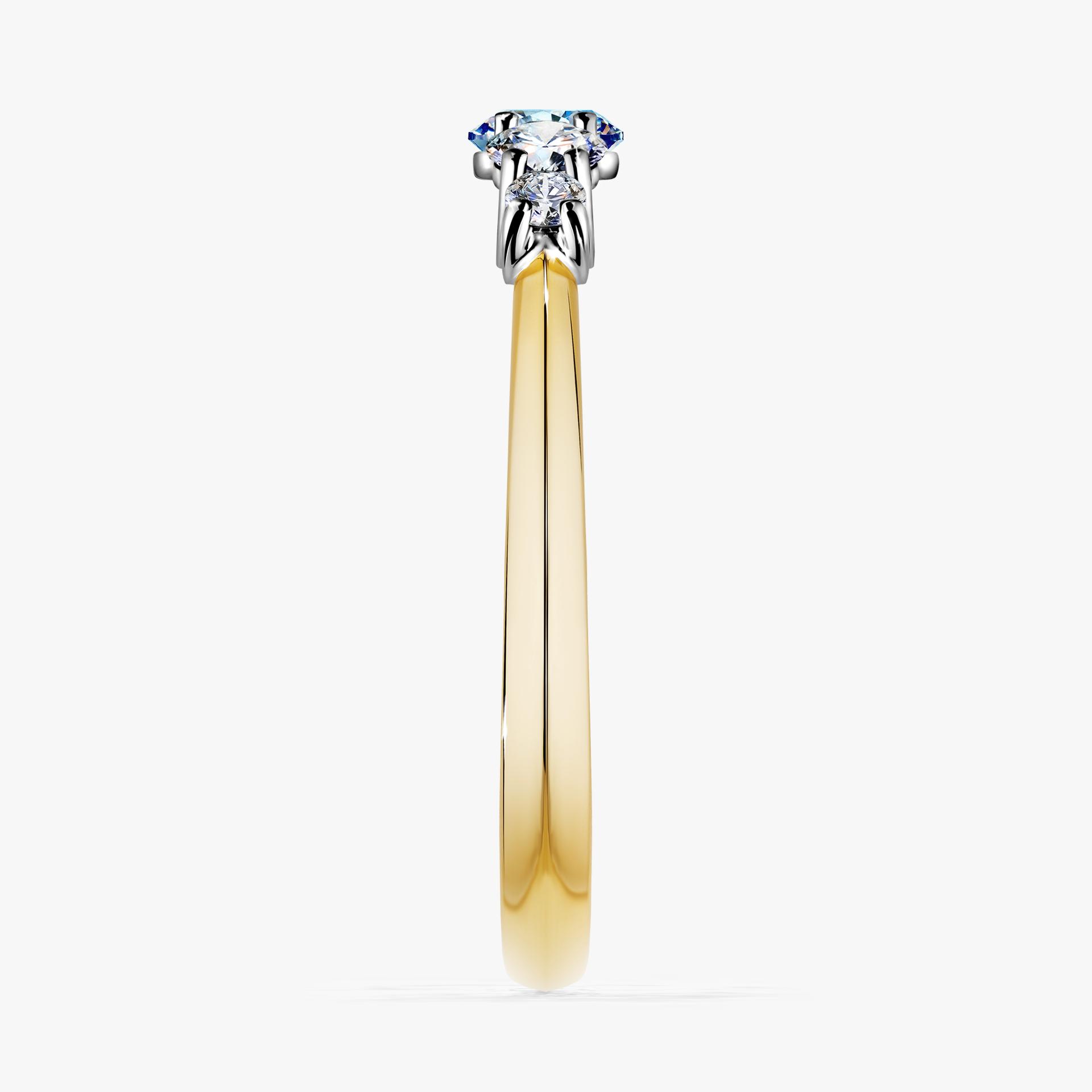 Pierscionek zareczynowy z diamentem niebieski 053 CT z zoltego zlota my darling 03