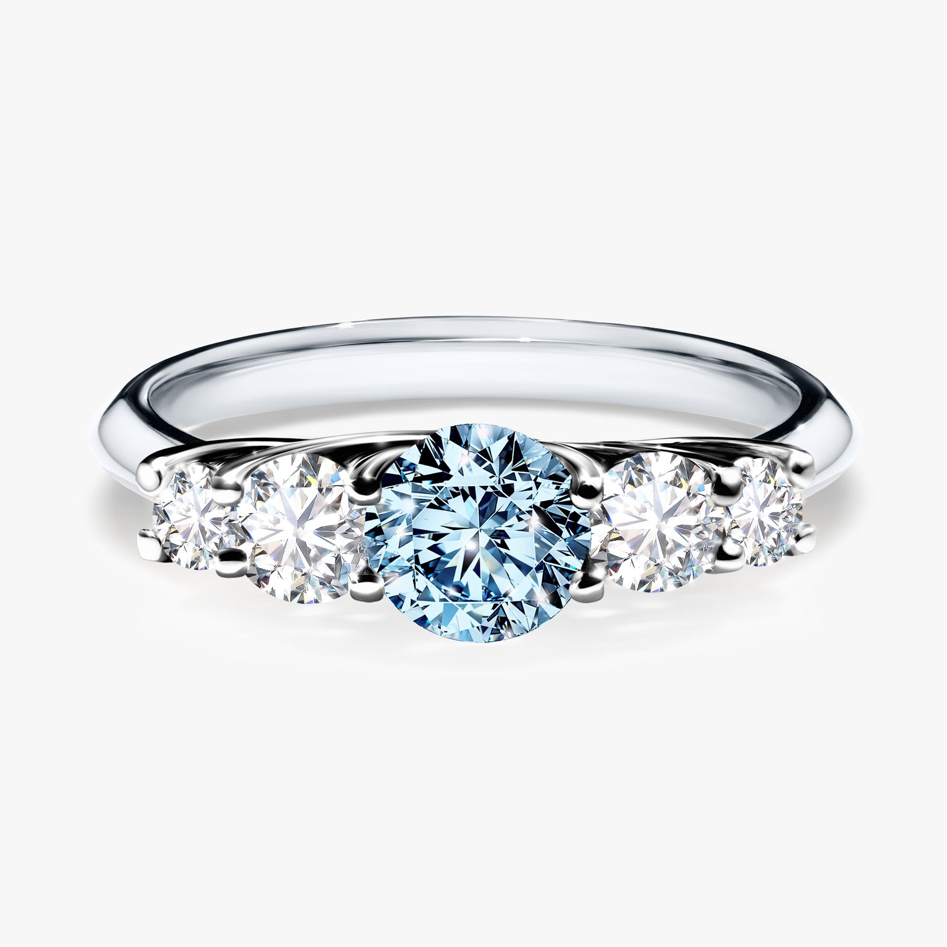 Pierscionek zareczynowy z diamentem niebieski 096 CT z bialego zlota my darling 01