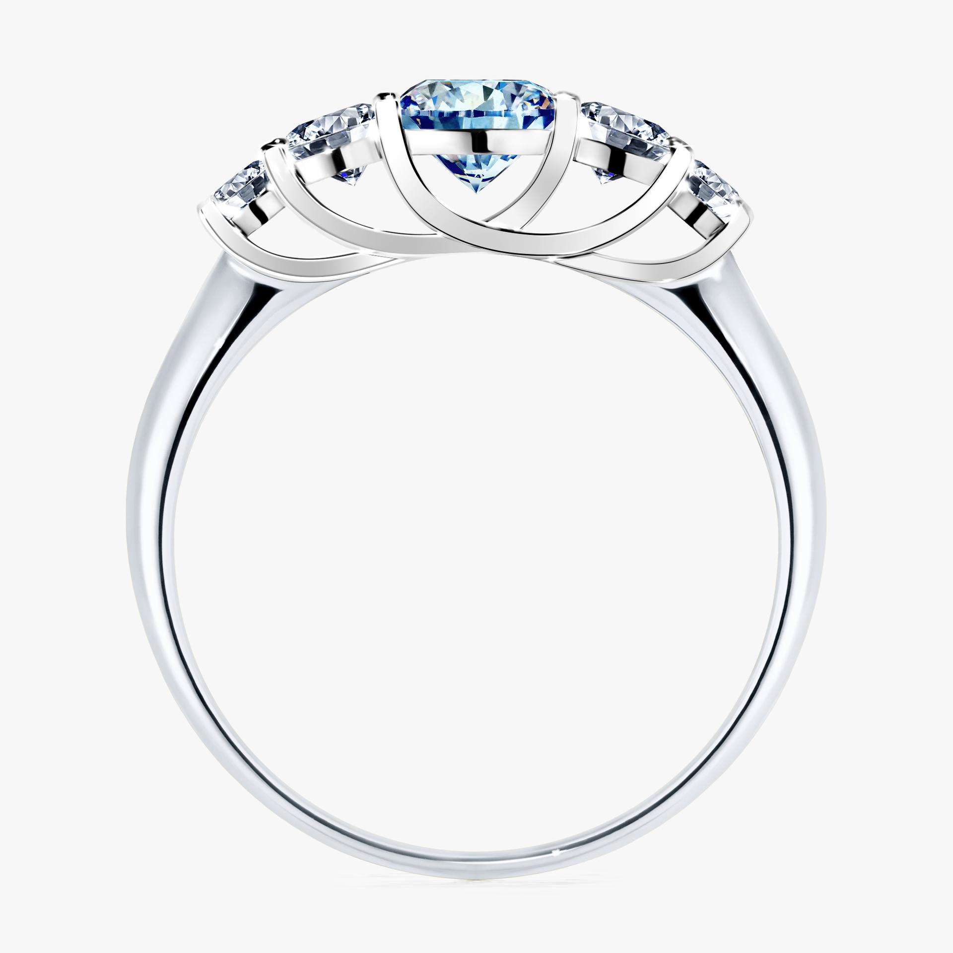 Pierscionek zareczynowy z diamentem niebieski 096 CT z bialego zlota my darling 02