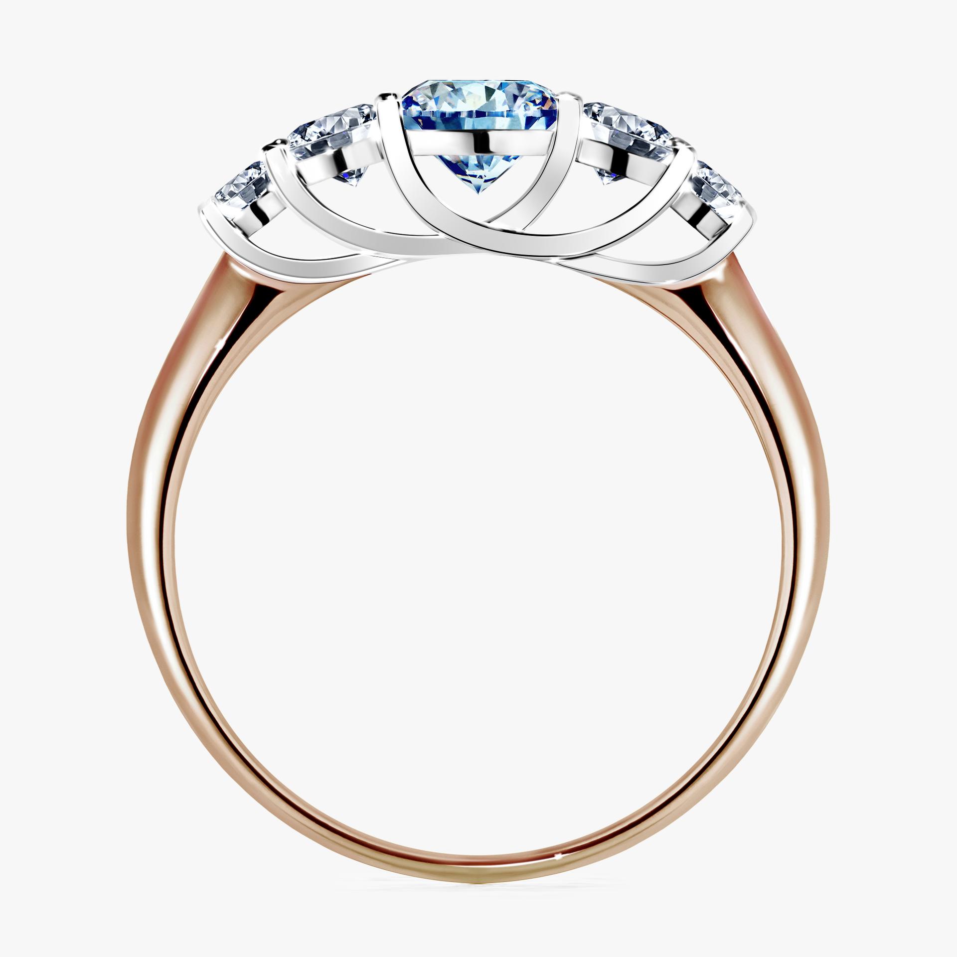 Pierscionek zareczynowy z diamentem niebieski 096 CT z rozowego zlota my darling 02