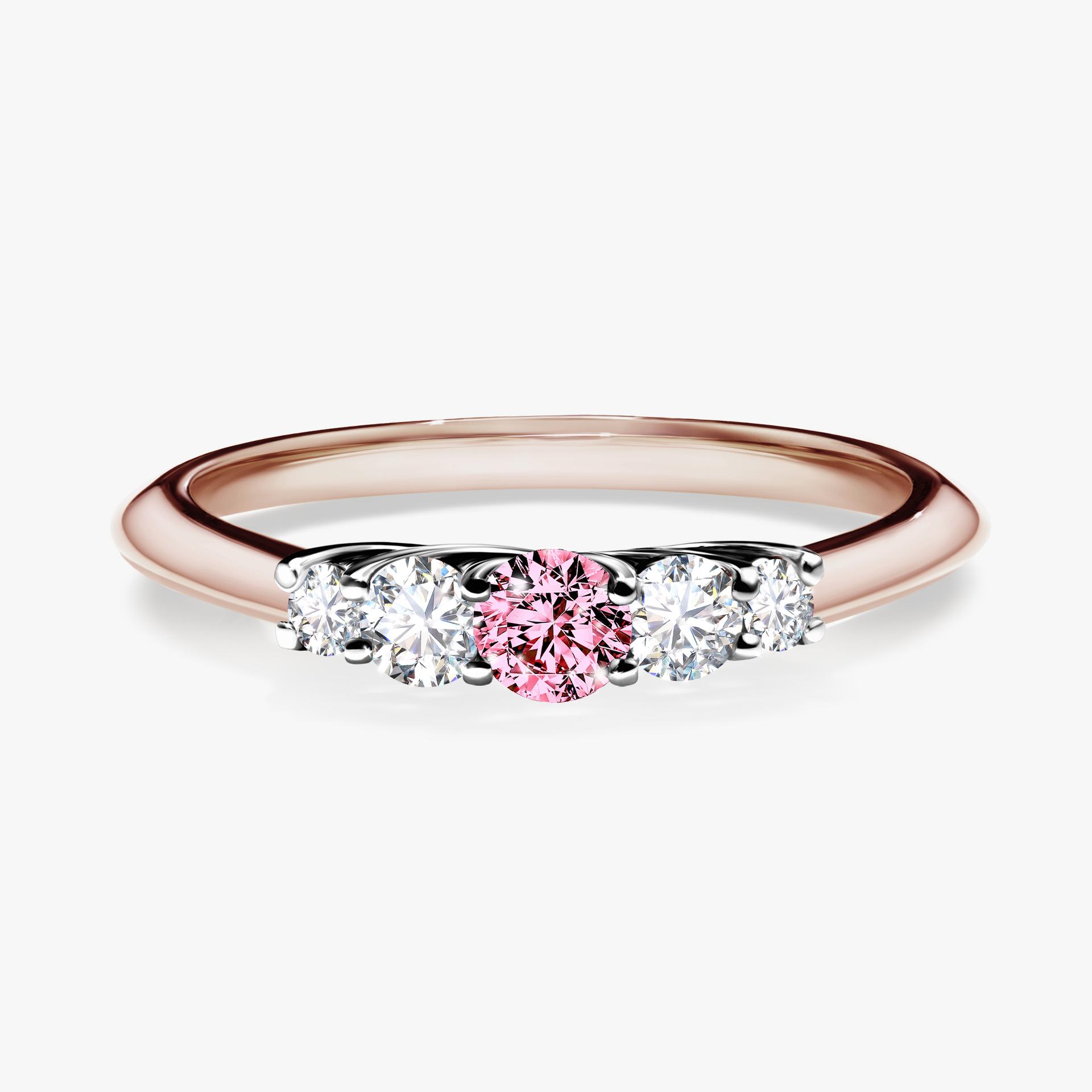 Pierscionek zareczynowy z diamentem rozowy 022 CT z rozowego zlota my darling 01