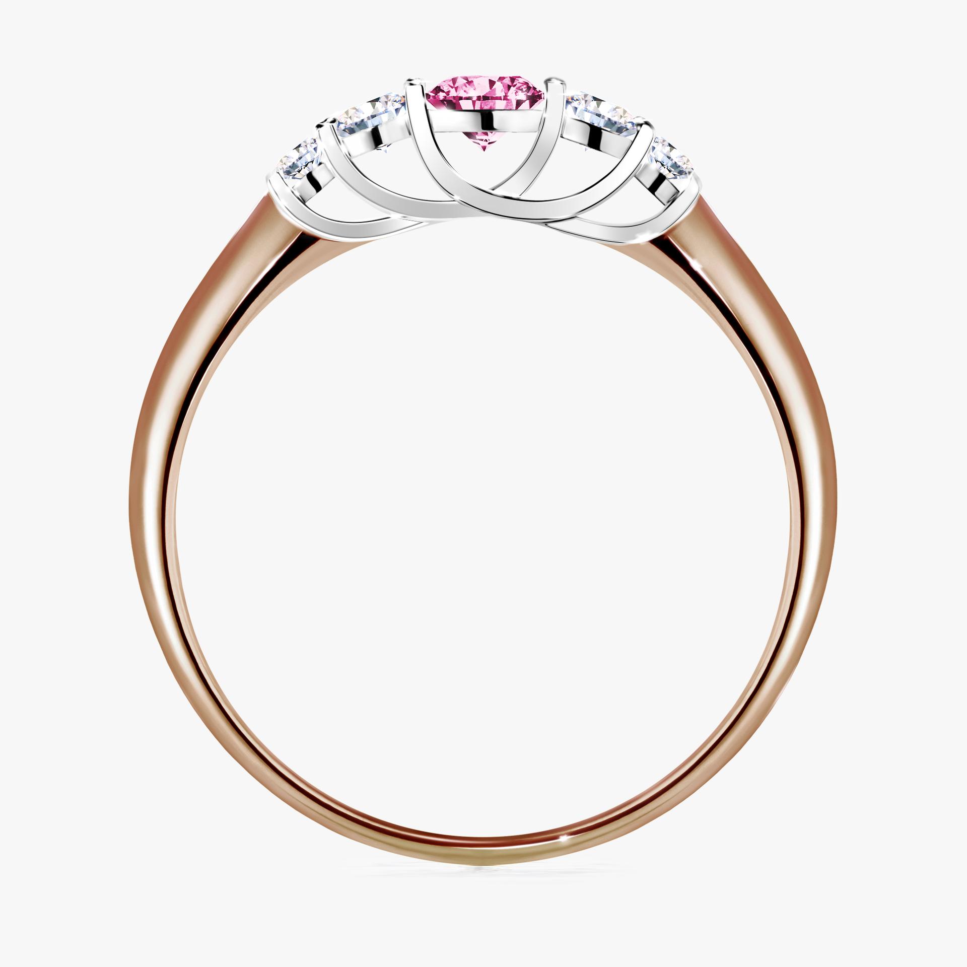 Pierscionek zareczynowy z diamentem rozowy 022 CT z rozowego zlota my darling 02