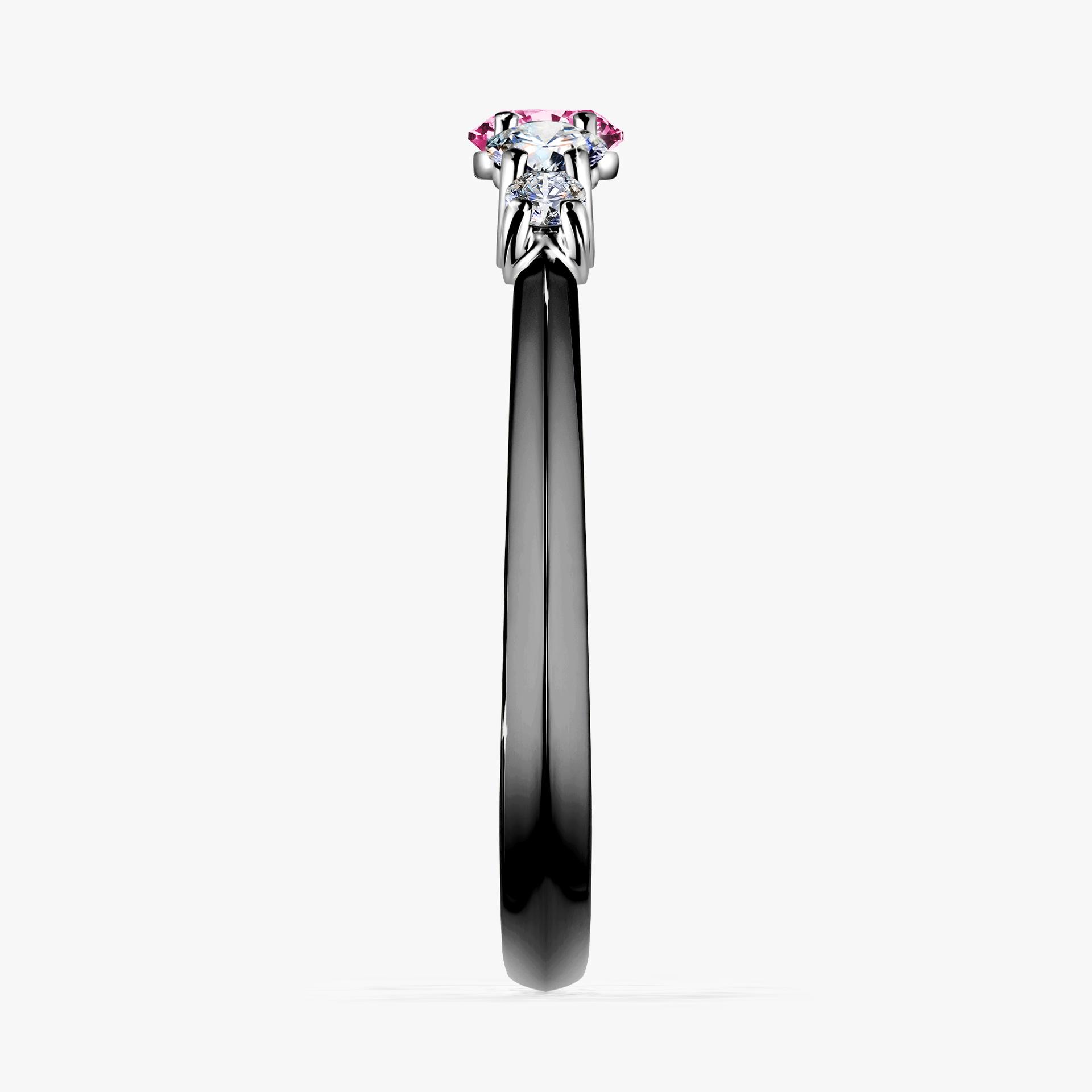 Pierscionek zareczynowy z diamentem rozowy 053 CT z czarnego zlota my darling 03