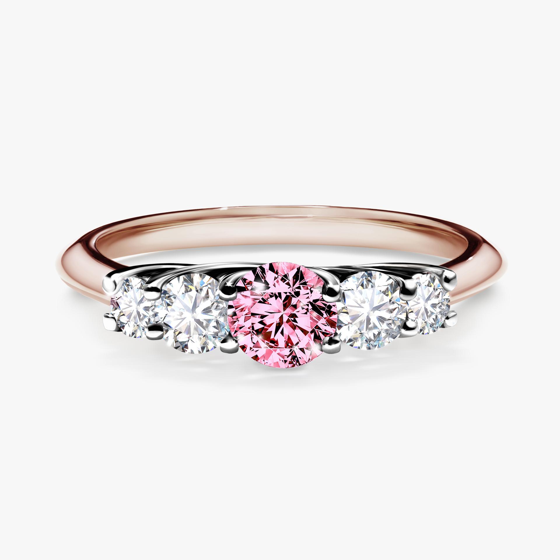 Pierscionek zareczynowy z diamentem rozowy 053 CT z rozowego zlota my darling 01