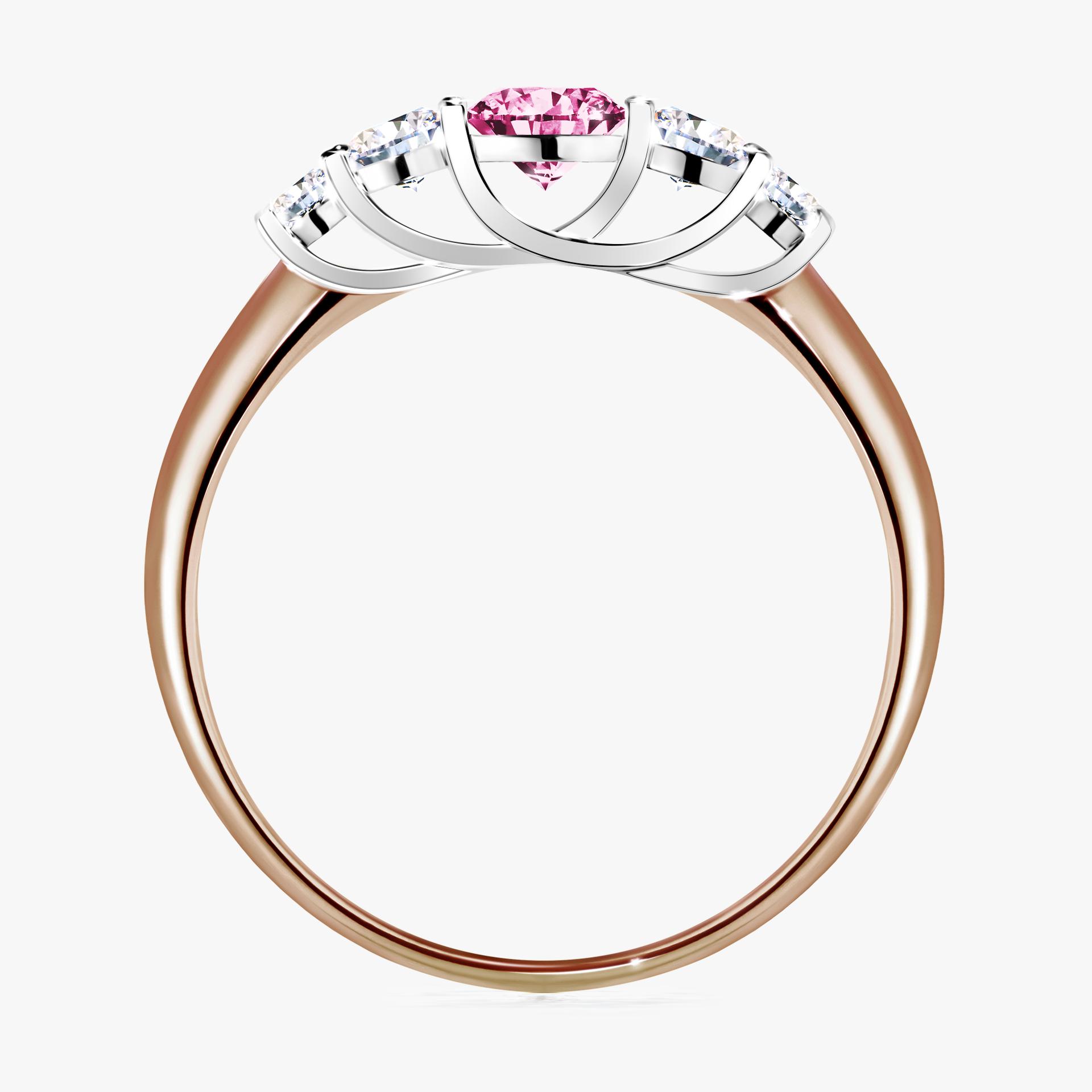 Pierscionek zareczynowy z diamentem rozowy 053 CT z rozowego zlota my darling 02