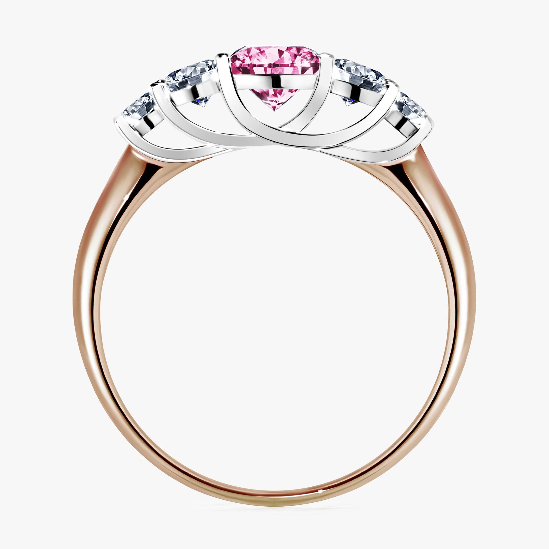 Pierscionek zareczynowy z diamentem rozowy 096 CT z rozowego zlota my darling 02