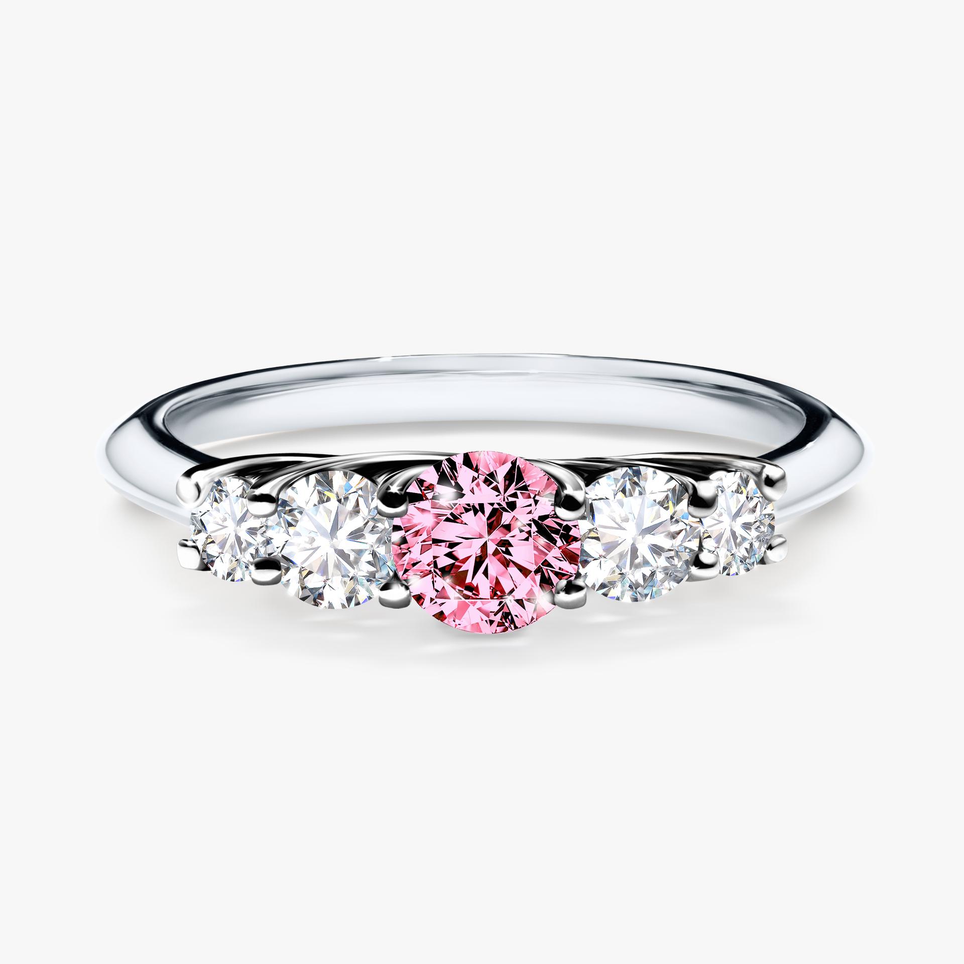 Pierścionek zaręczynowy My Darling z białego złota z różowym diamentem 0,53ct