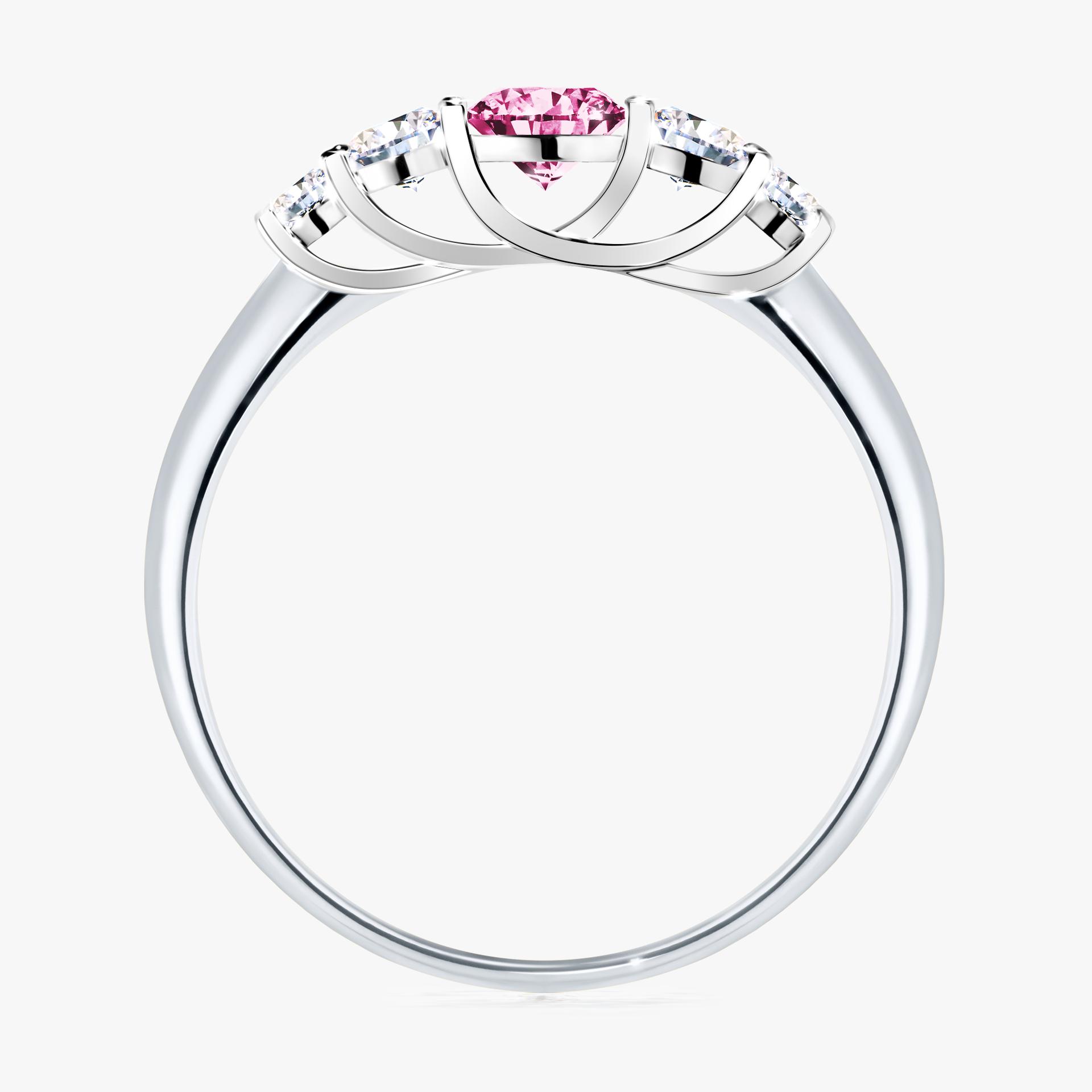 Pierścionek zaręczynowy My Darling z białego złota z różowym diamentem 0,53ct