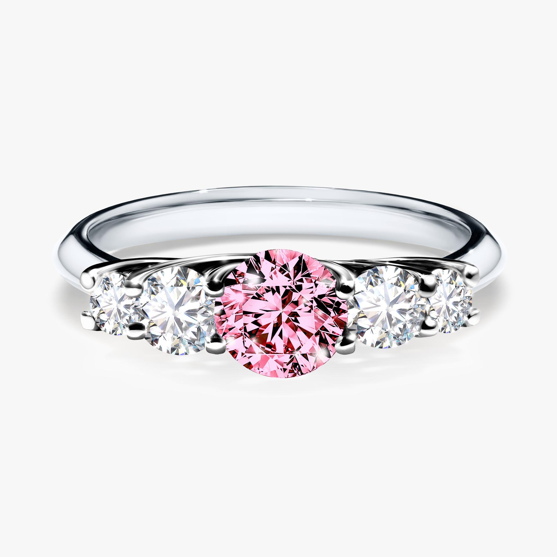 Pierscionek zareczynowy z diamentem rozowym 096 CT z bialego zlota my darling 01