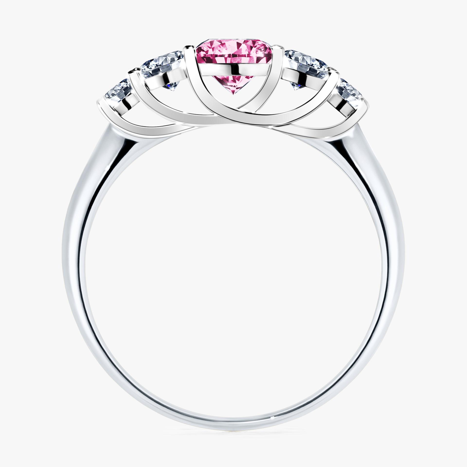 Pierscionek zareczynowy z diamentem rozowym 096 CT z bialego zlota my darling 02