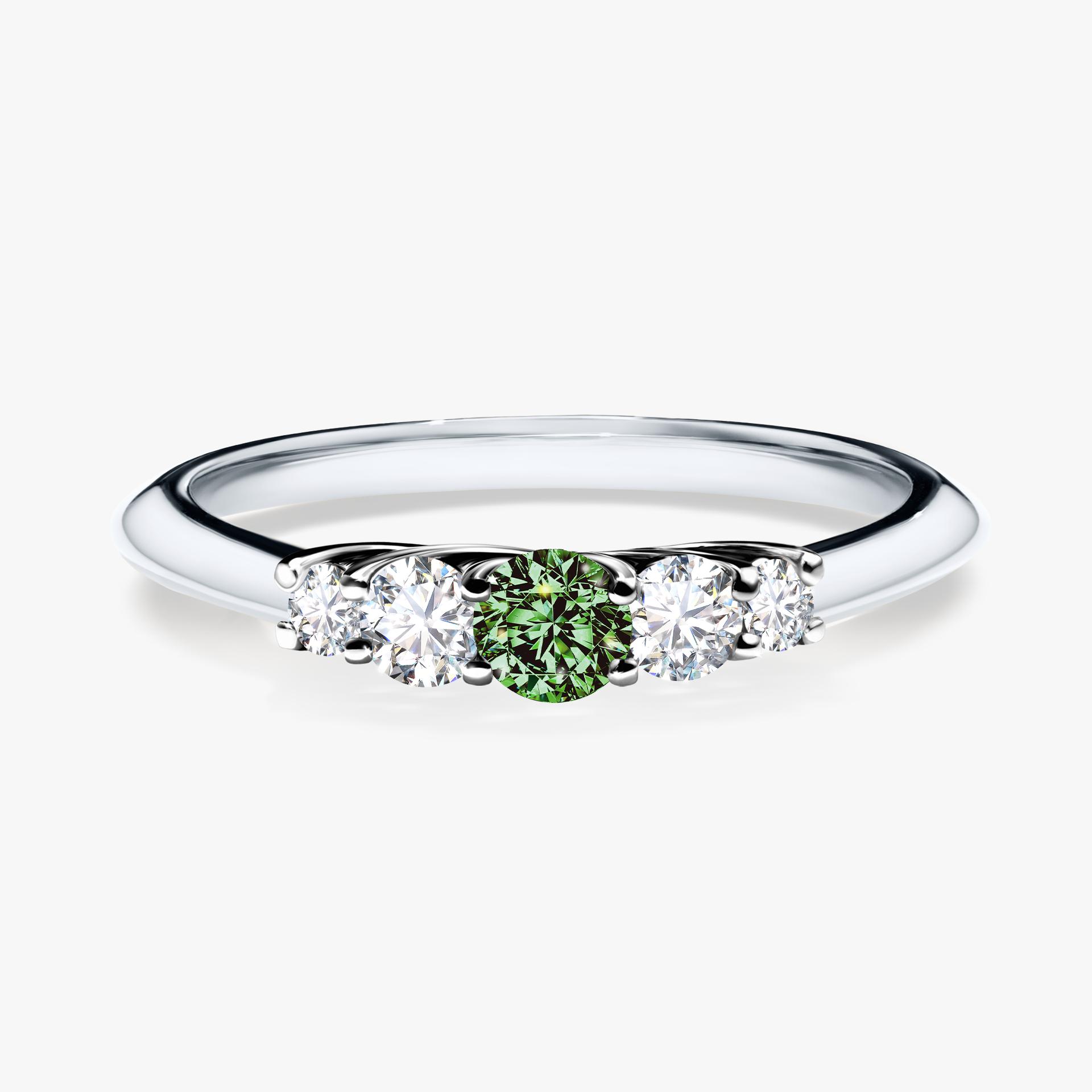 Pierscionek zareczynowy z diamentem zielony_ciemny 022 CT z bialego zlota my darling 01