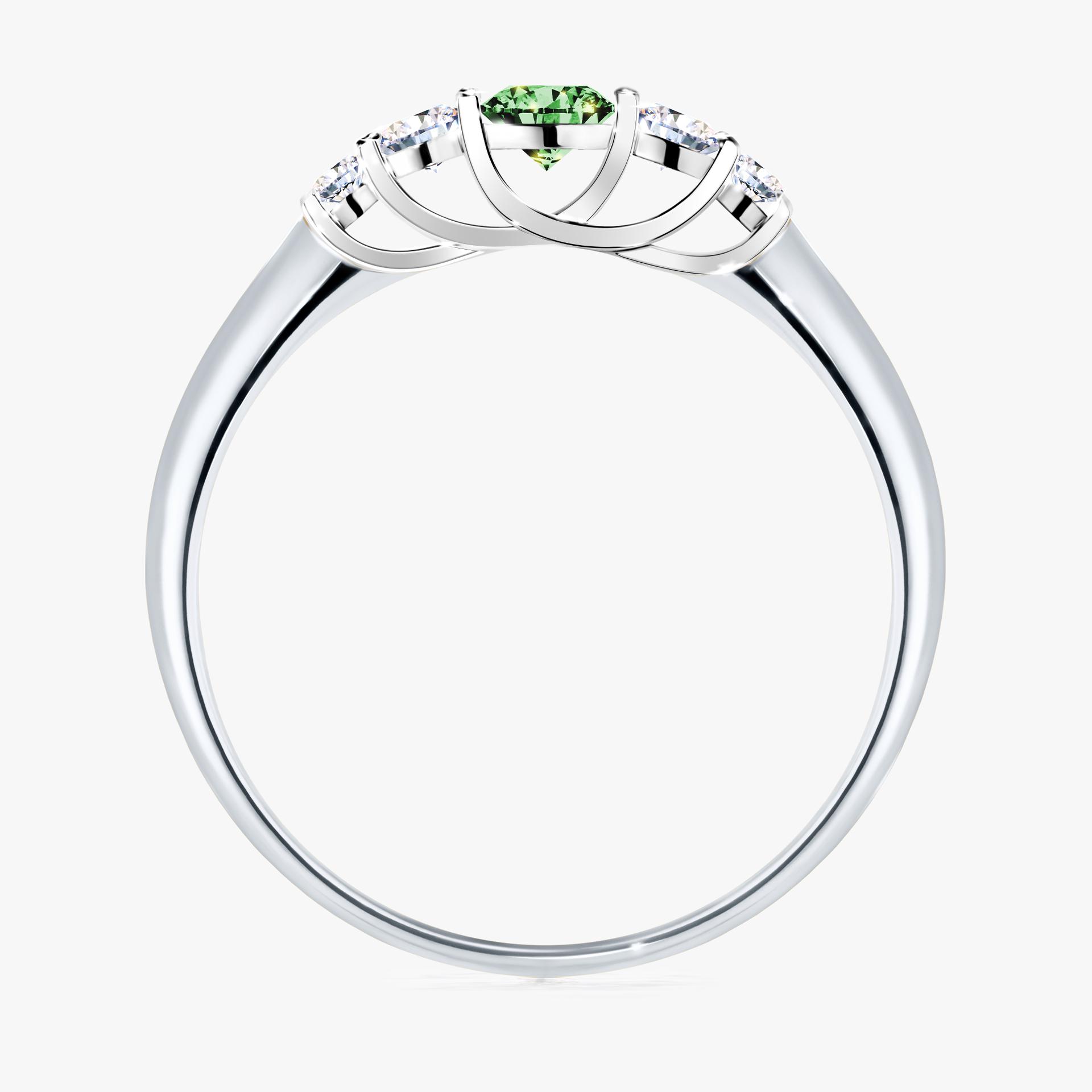 Pierscionek zareczynowy z diamentem zielony_ciemny 022 CT z bialego zlota my darling 02