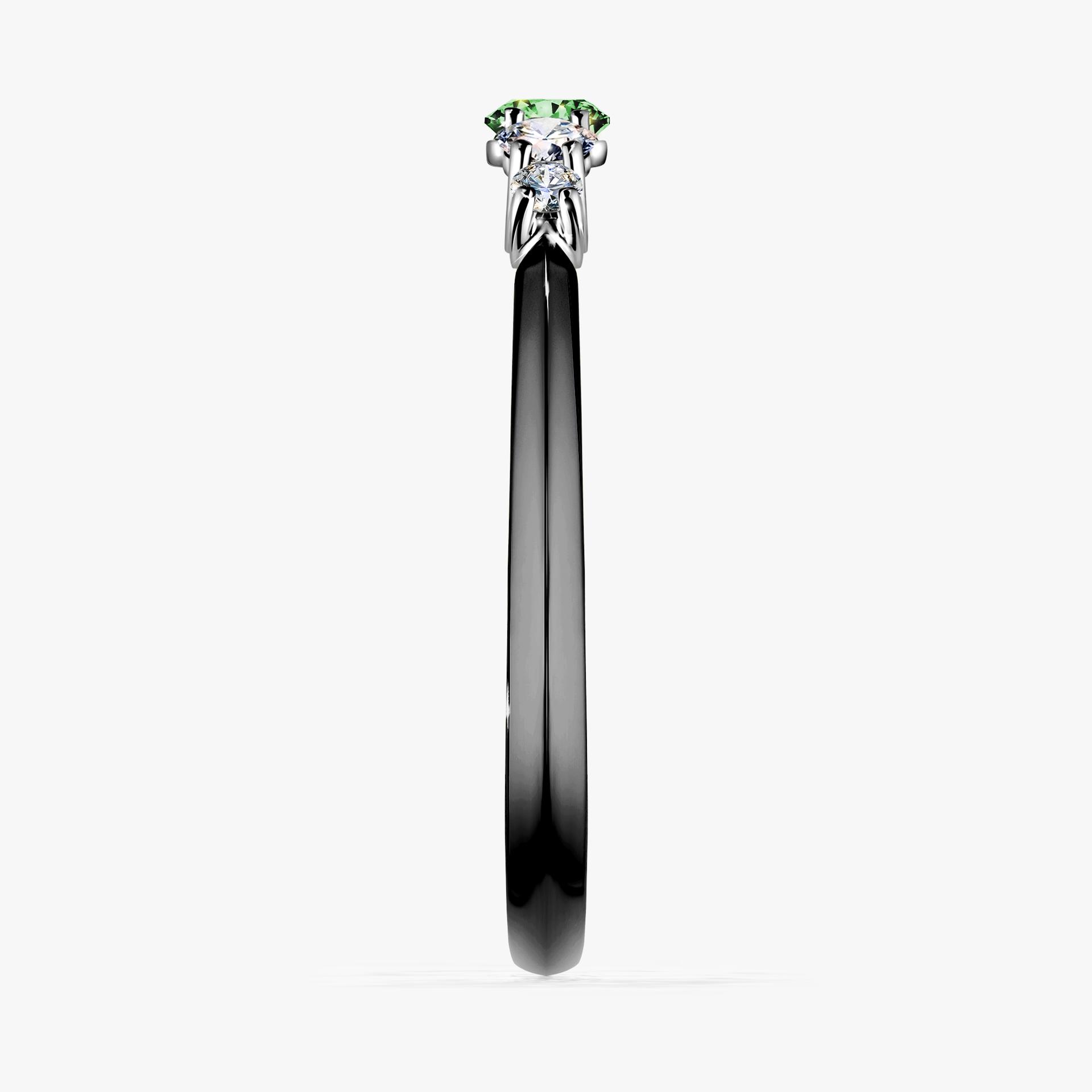 Pierscionek zareczynowy z diamentem zielony_ciemny 022 CT z czarnego zlota my darling 03
