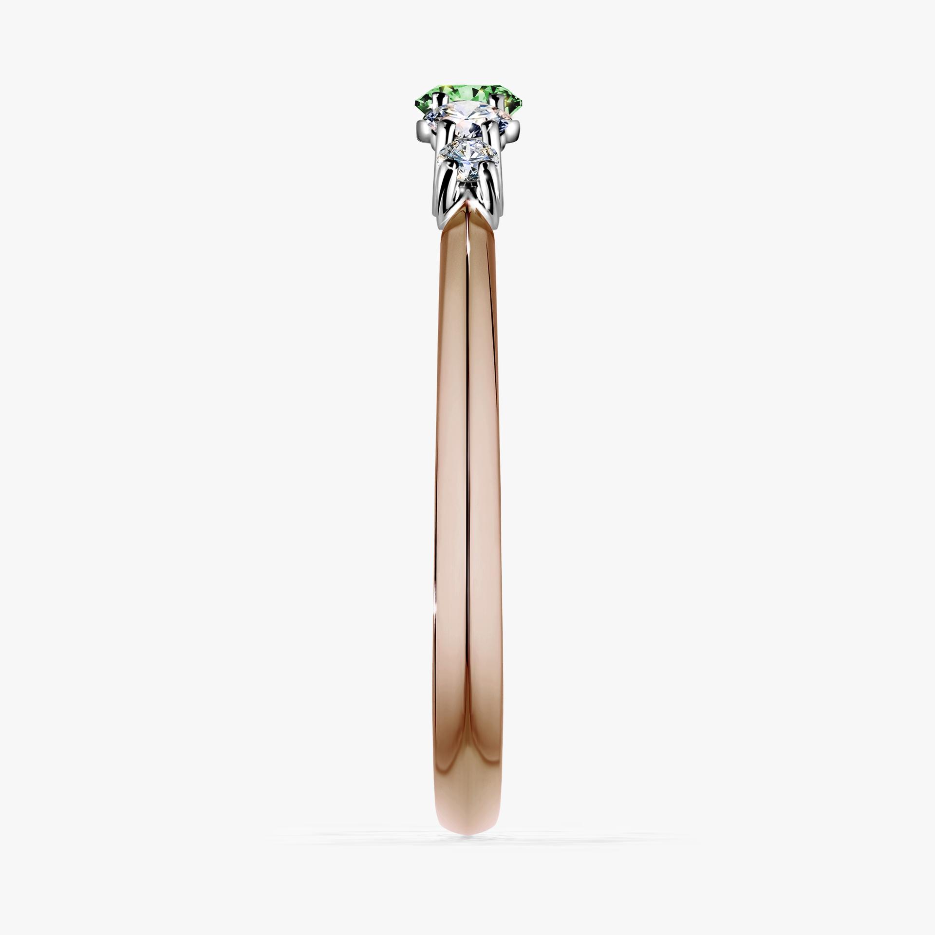 Pierscionek zareczynowy z diamentem zielony_ciemny 022 CT z rozowego zlota my darling 03