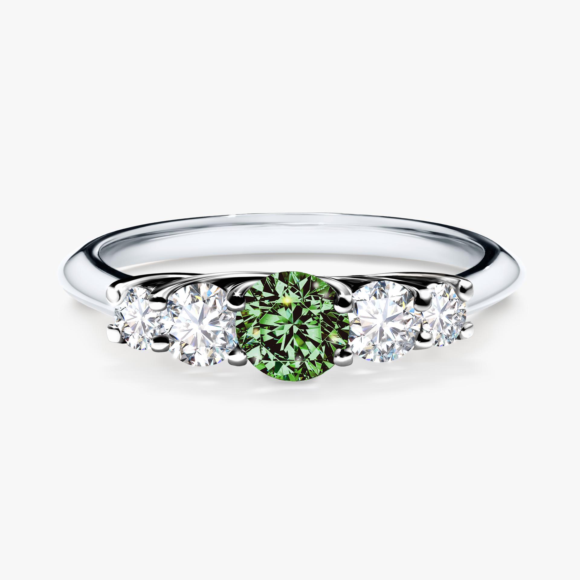 Pierscionek zareczynowy z diamentem zielony_ciemny 053 CT z bialego zlota my darling 01