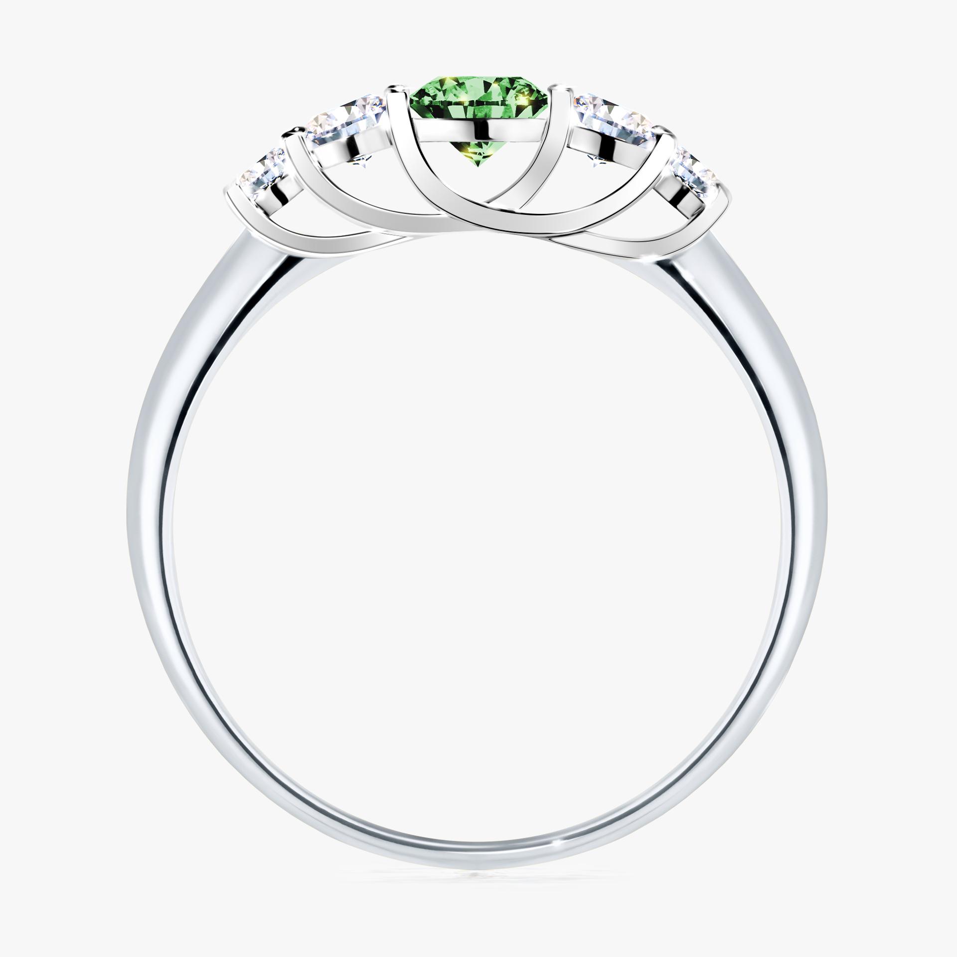Pierscionek zareczynowy z diamentem zielony_ciemny 053 CT z bialego zlota my darling 02