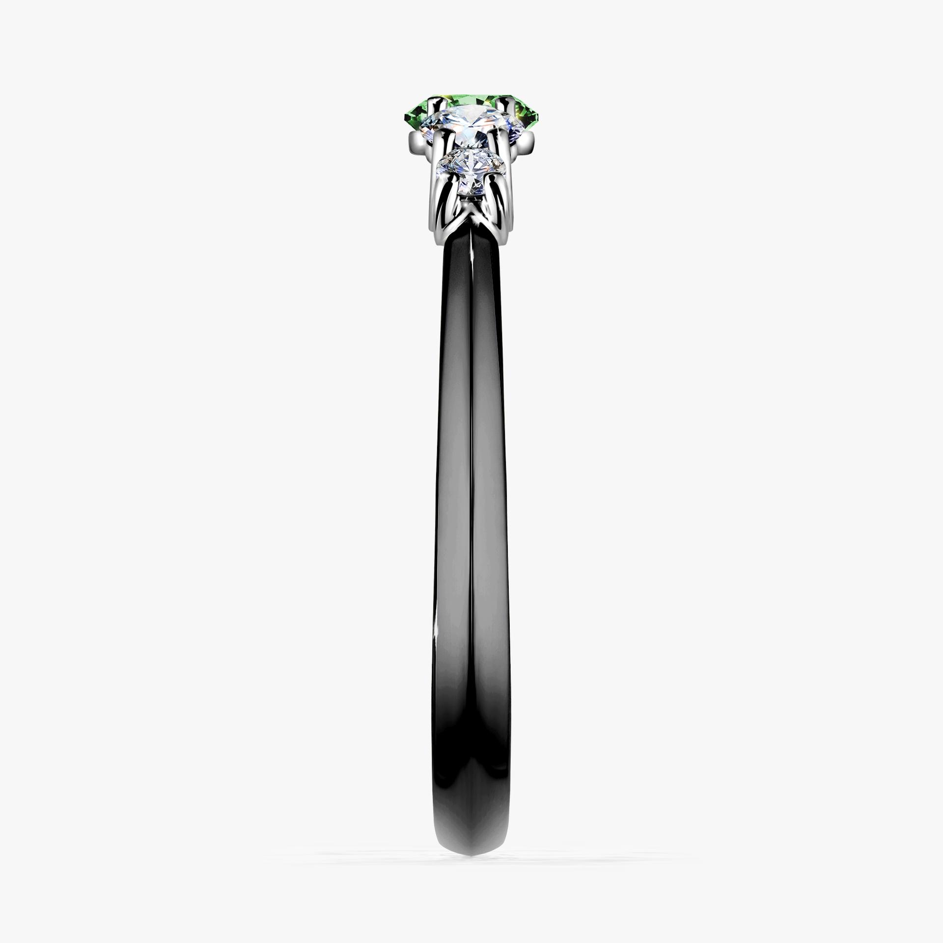 Pierscionek zareczynowy z diamentem zielony_ciemny 053 CT z czarnego zlota my darling 03