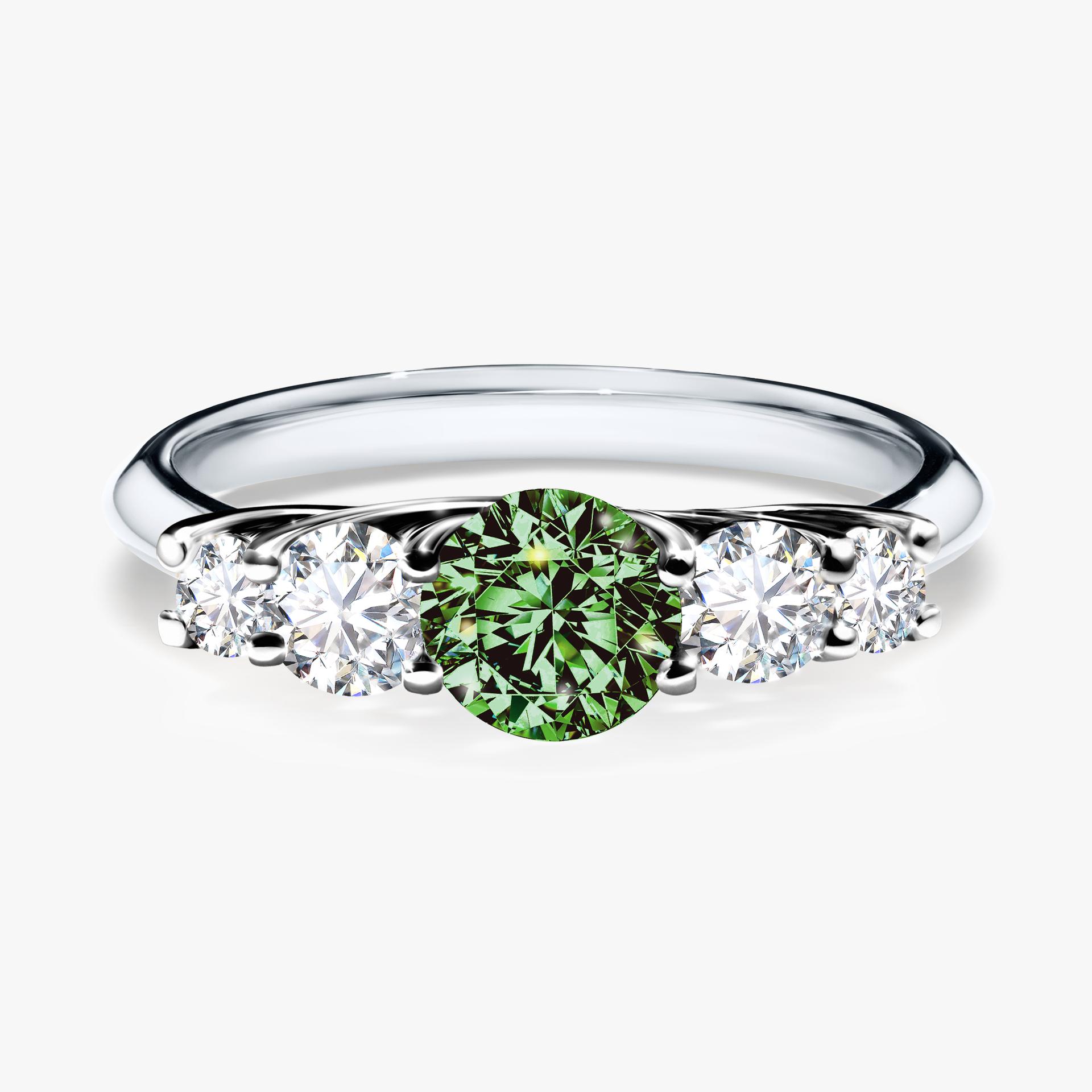 Pierscionek zareczynowy z diamentem zielony_ciemny 096 CT z bialego zlota my darling 01