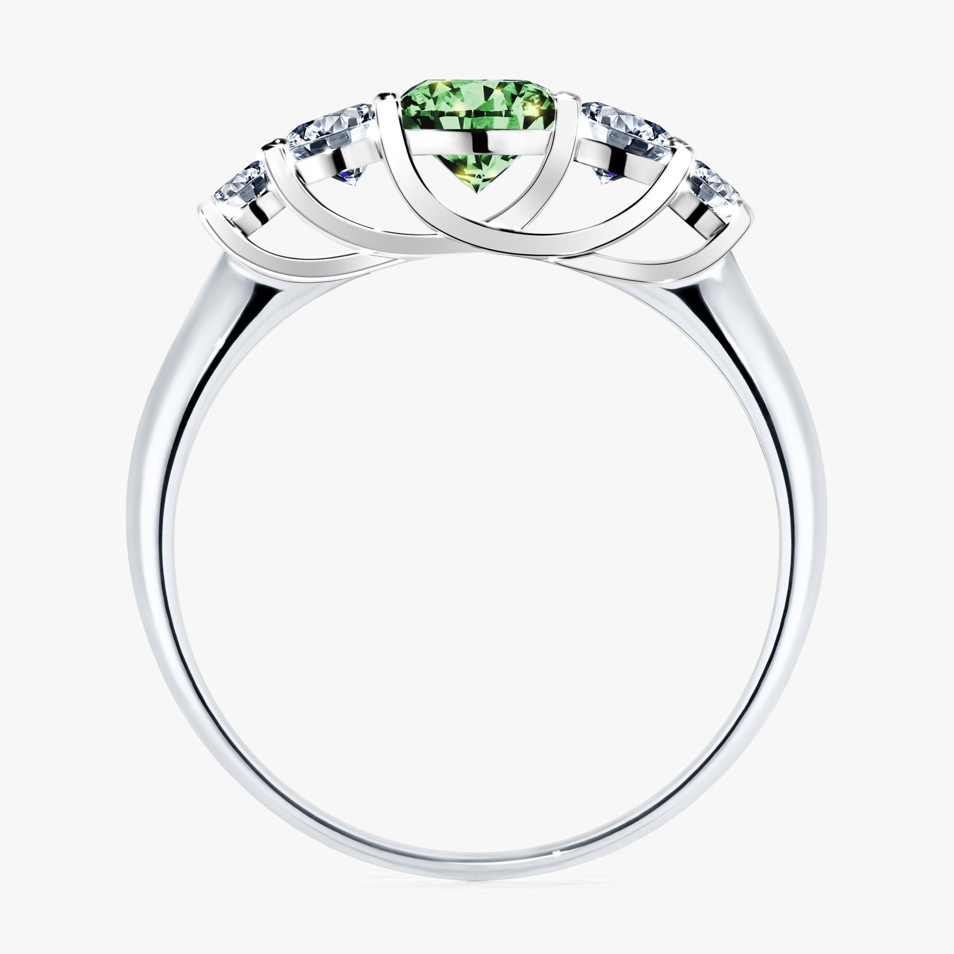Pierscionek zareczynowy z diamentem zielony_ciemny 096 CT z bialego zlota my darling 02