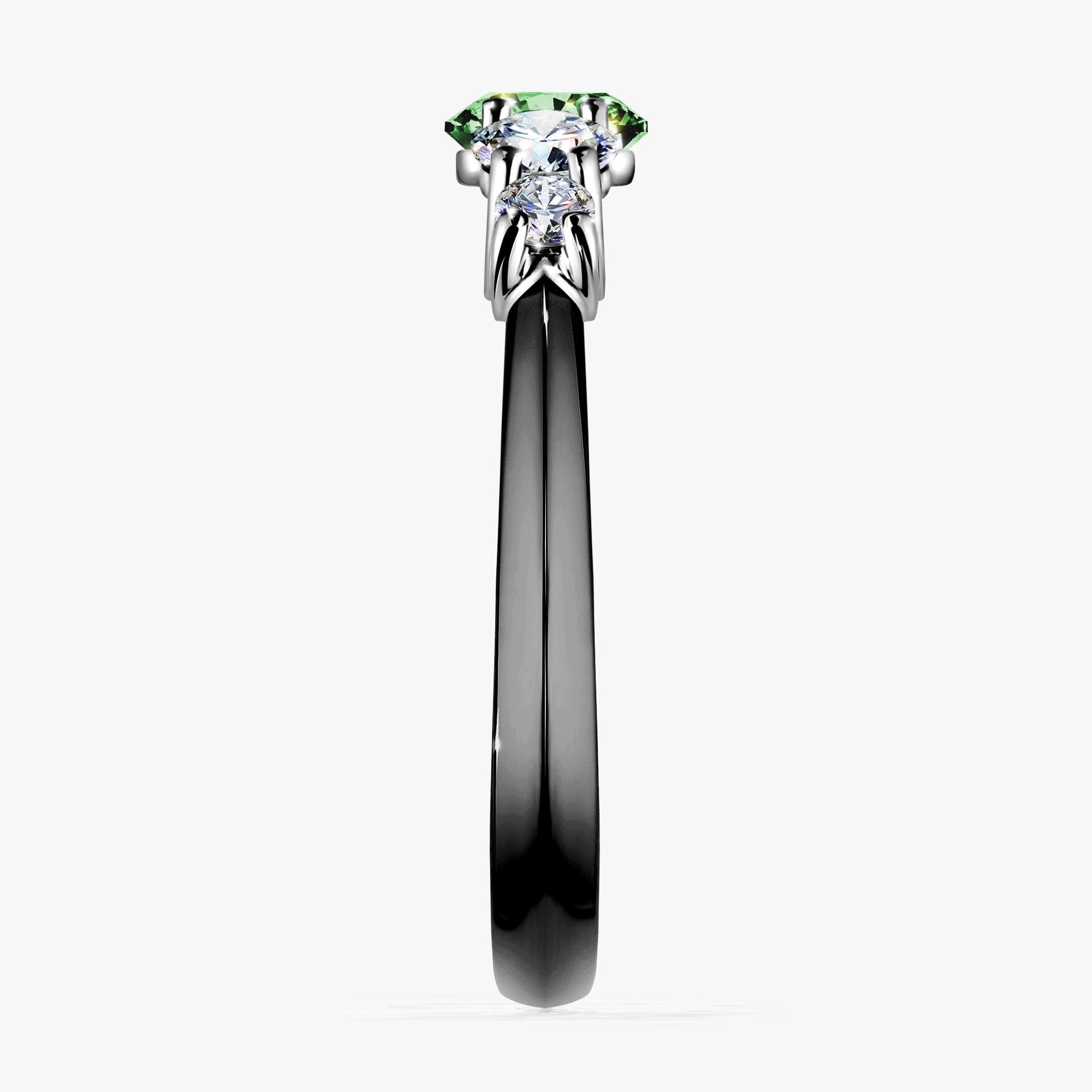 Pierscionek zareczynowy z diamentem zielony_ciemny 096 CT z czarnego zlota my darling 03