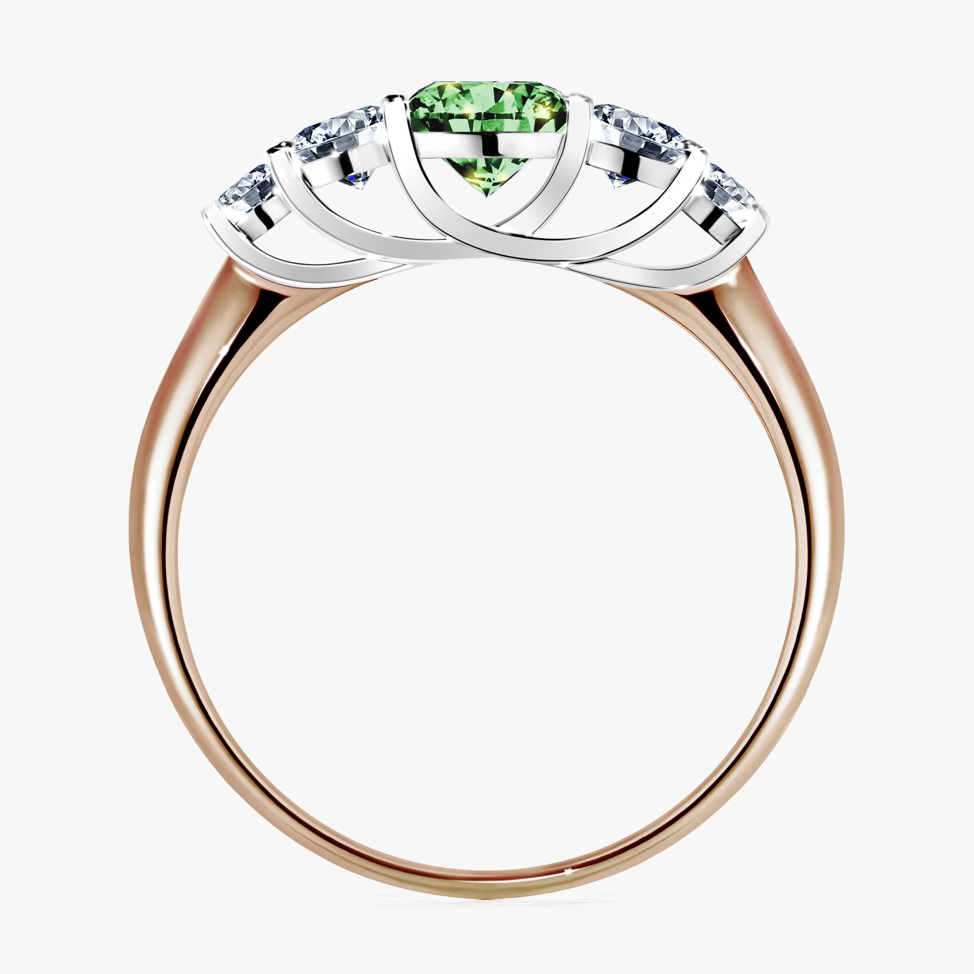 Pierscionek zareczynowy z diamentem zielony_ciemny 096 CT z rozowego zlota my darling 02