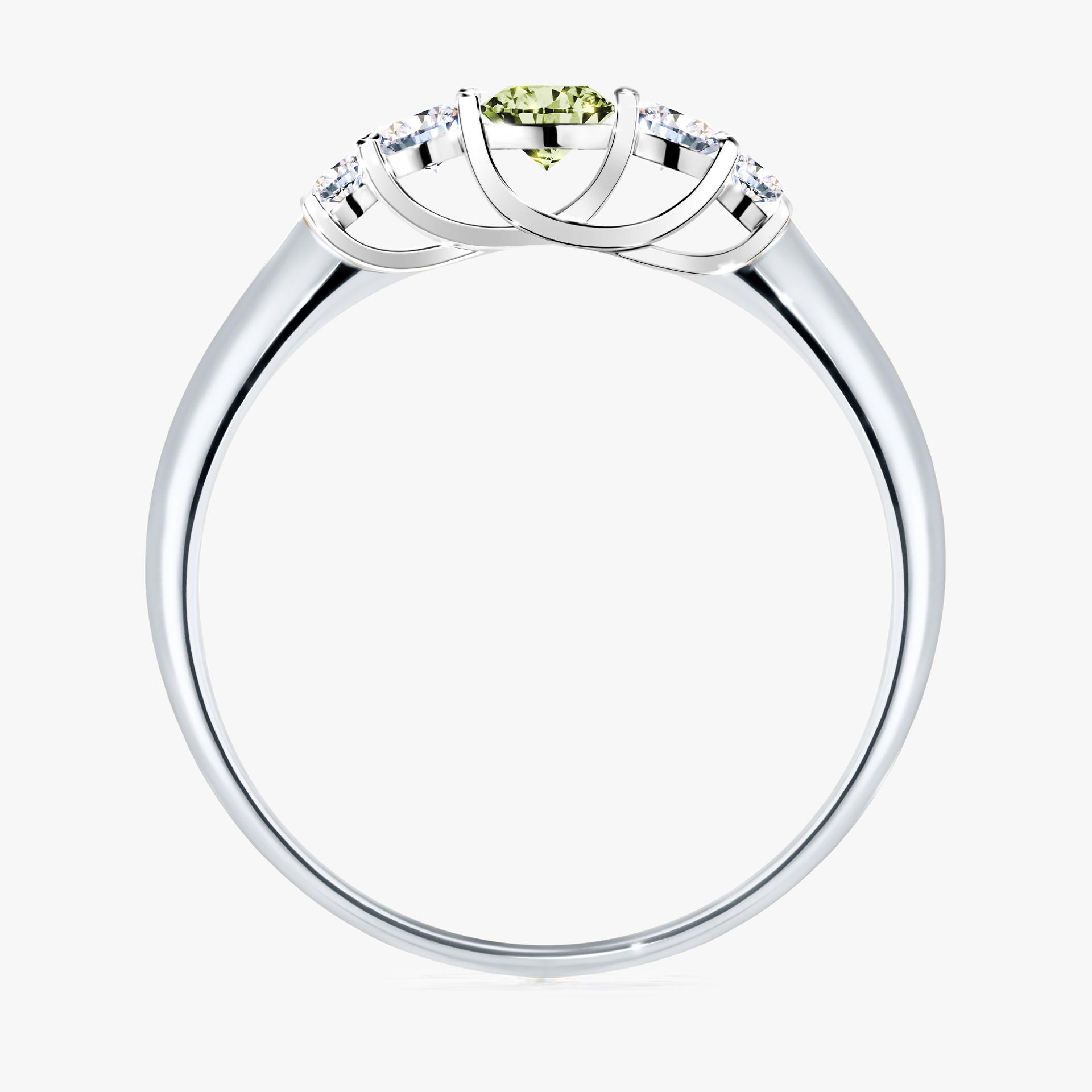 Pierscionek zareczynowy z diamentem zielony_jasny 022 CT z bialego zlota my darling 02
